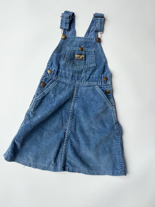 Vintage OshKosh Cord Blue Dress 5-7 years