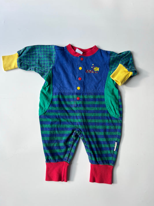 Vintage First Moments Kids Striped Romper 6-9 months