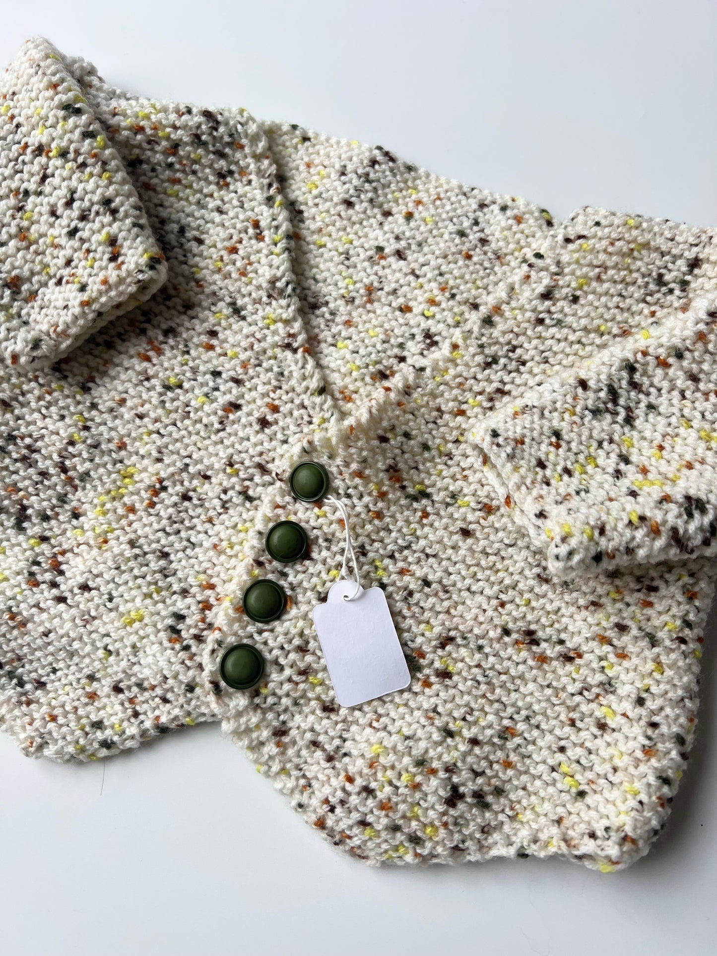 Hand Knitted Cream Fleck Cardigan 18 Months