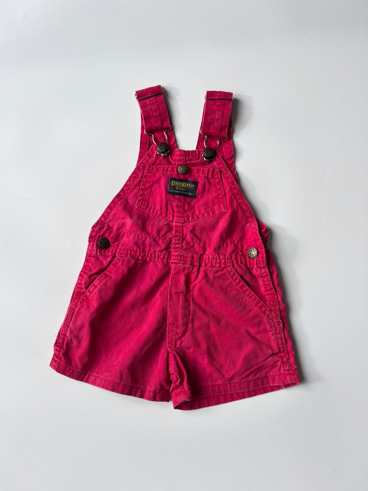 Vintage Red OshKosh Kids Shorteralls 1-2 years