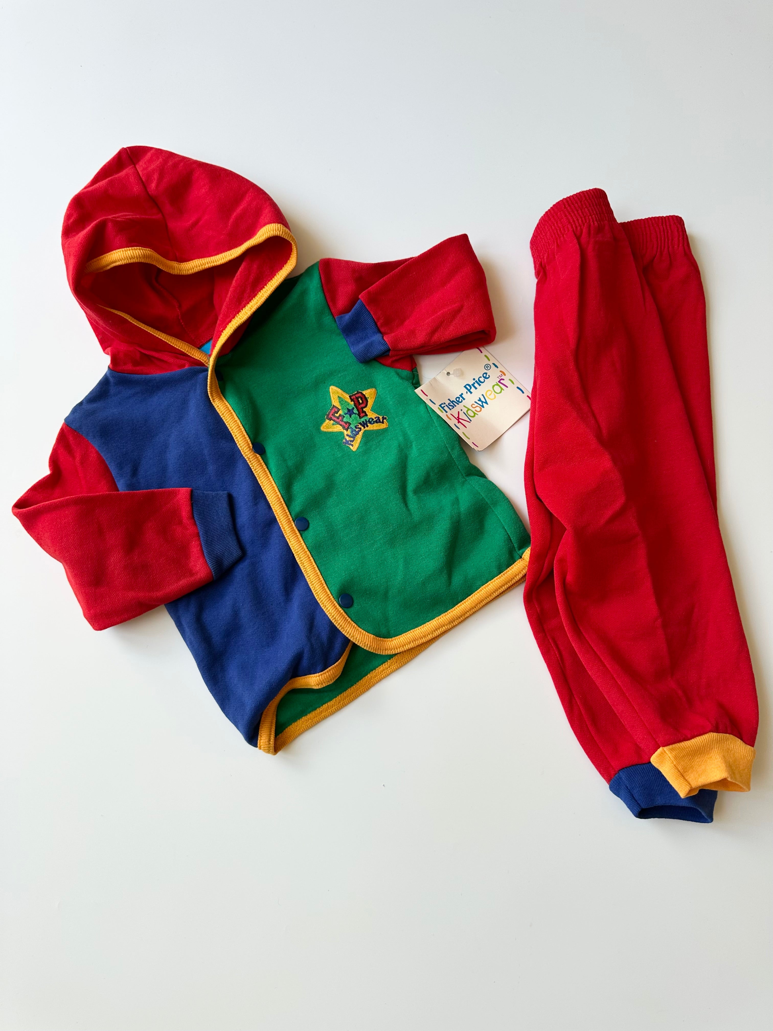 Vintage Fisher Price Matching Hoodie and Trousers Set 18-24 Months