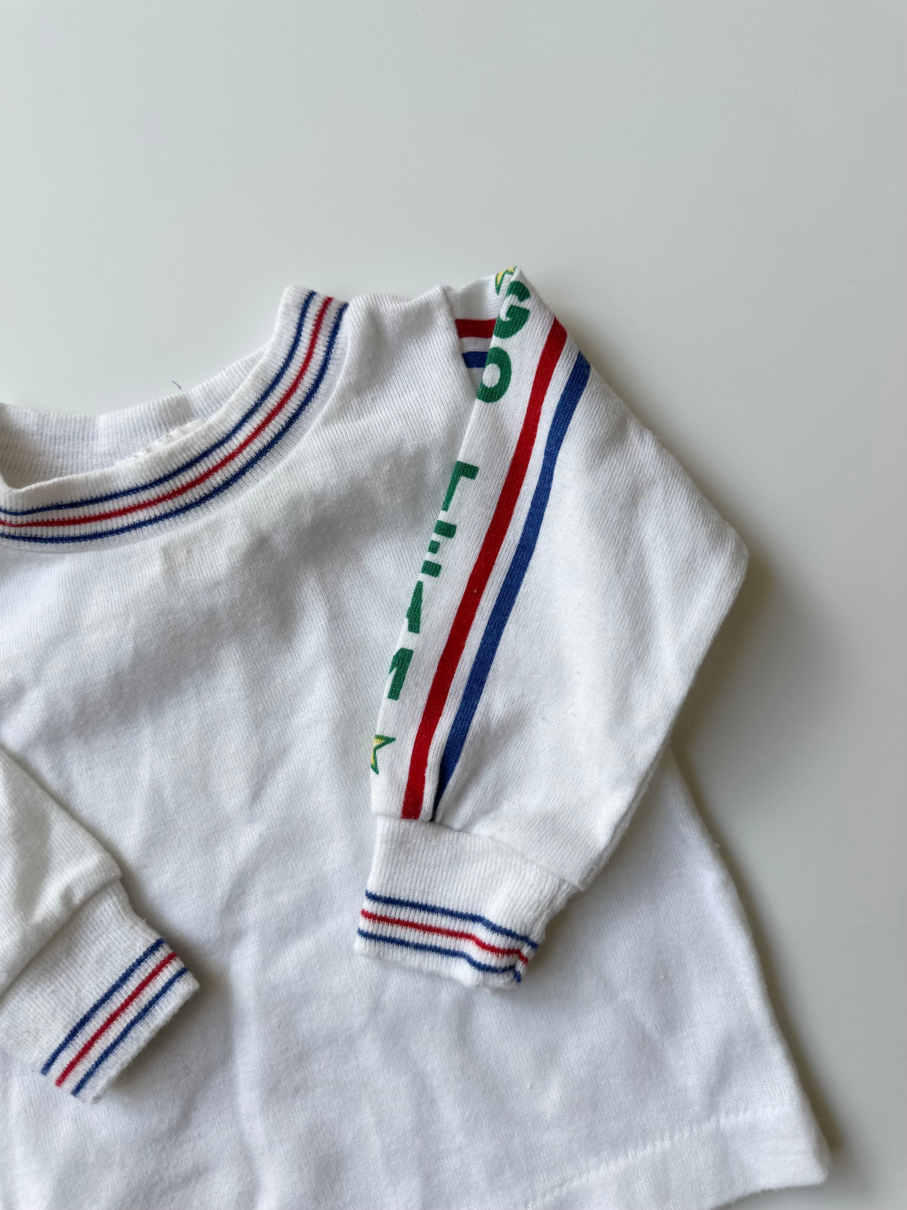 Vintage Healthtex White Go Team Mock-neck 9-12 Months