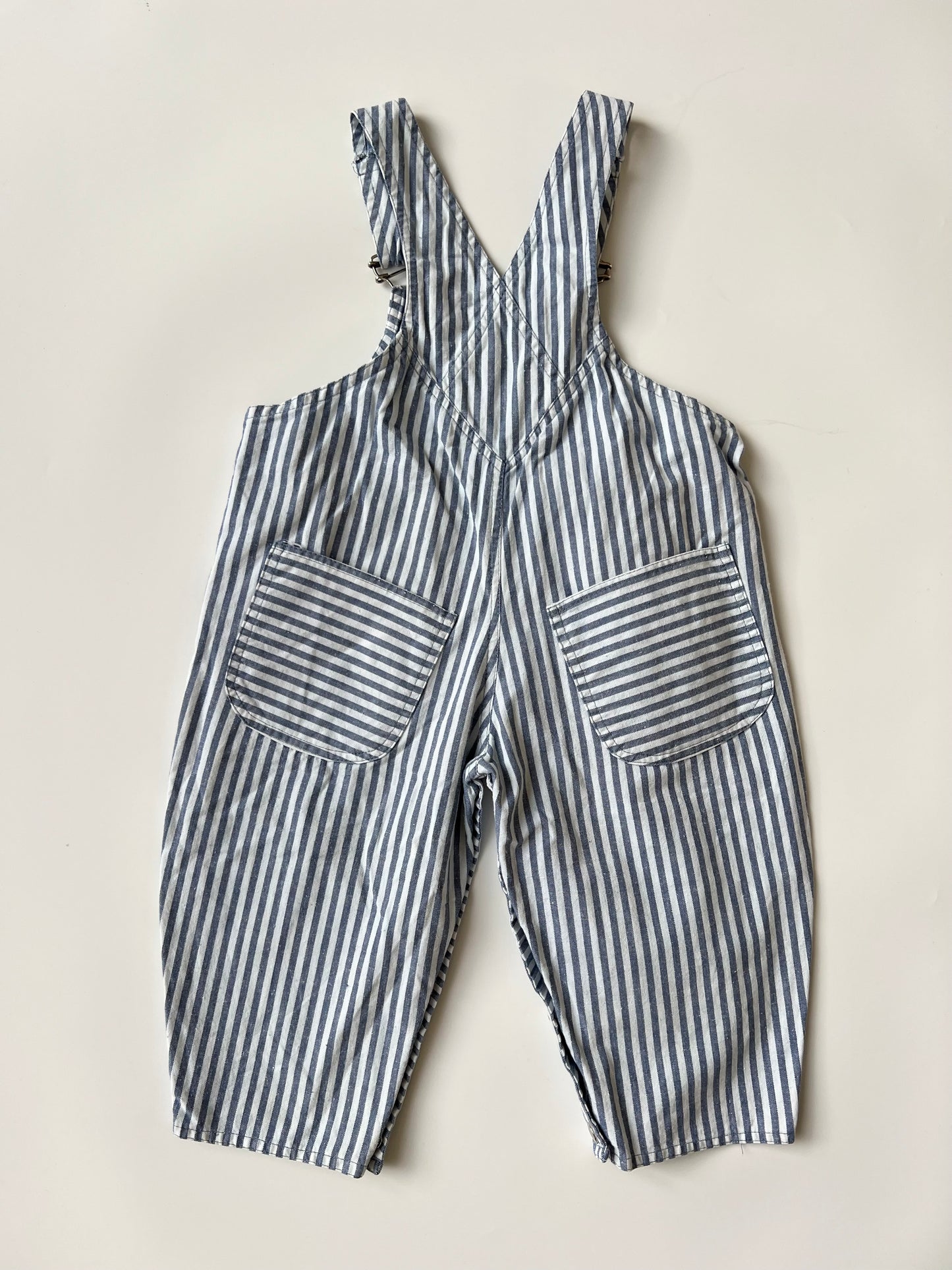 Vintage Striped Kids Dungarees 6-12 months