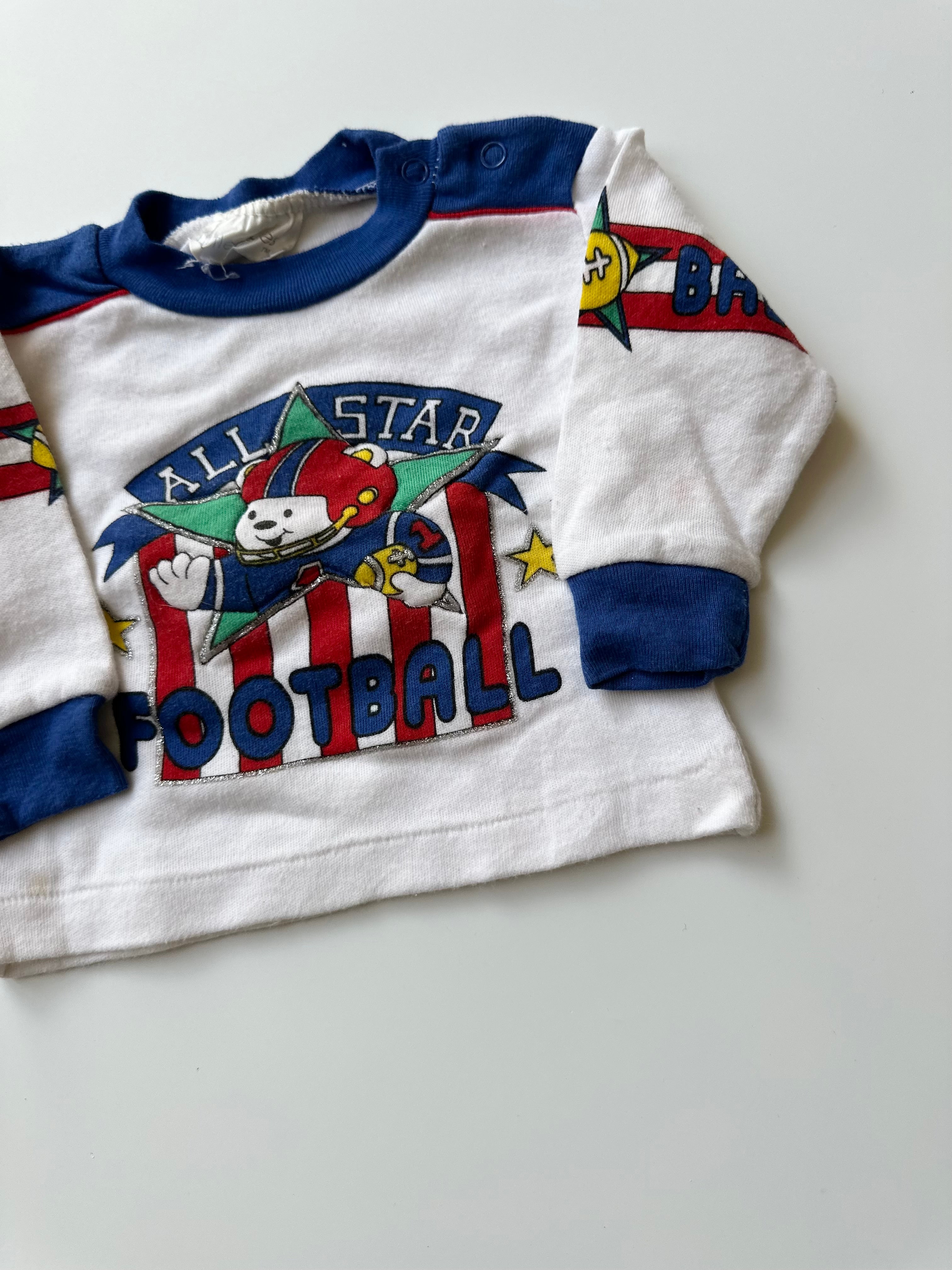 Vintage American Football Themed Top 9-12 Months