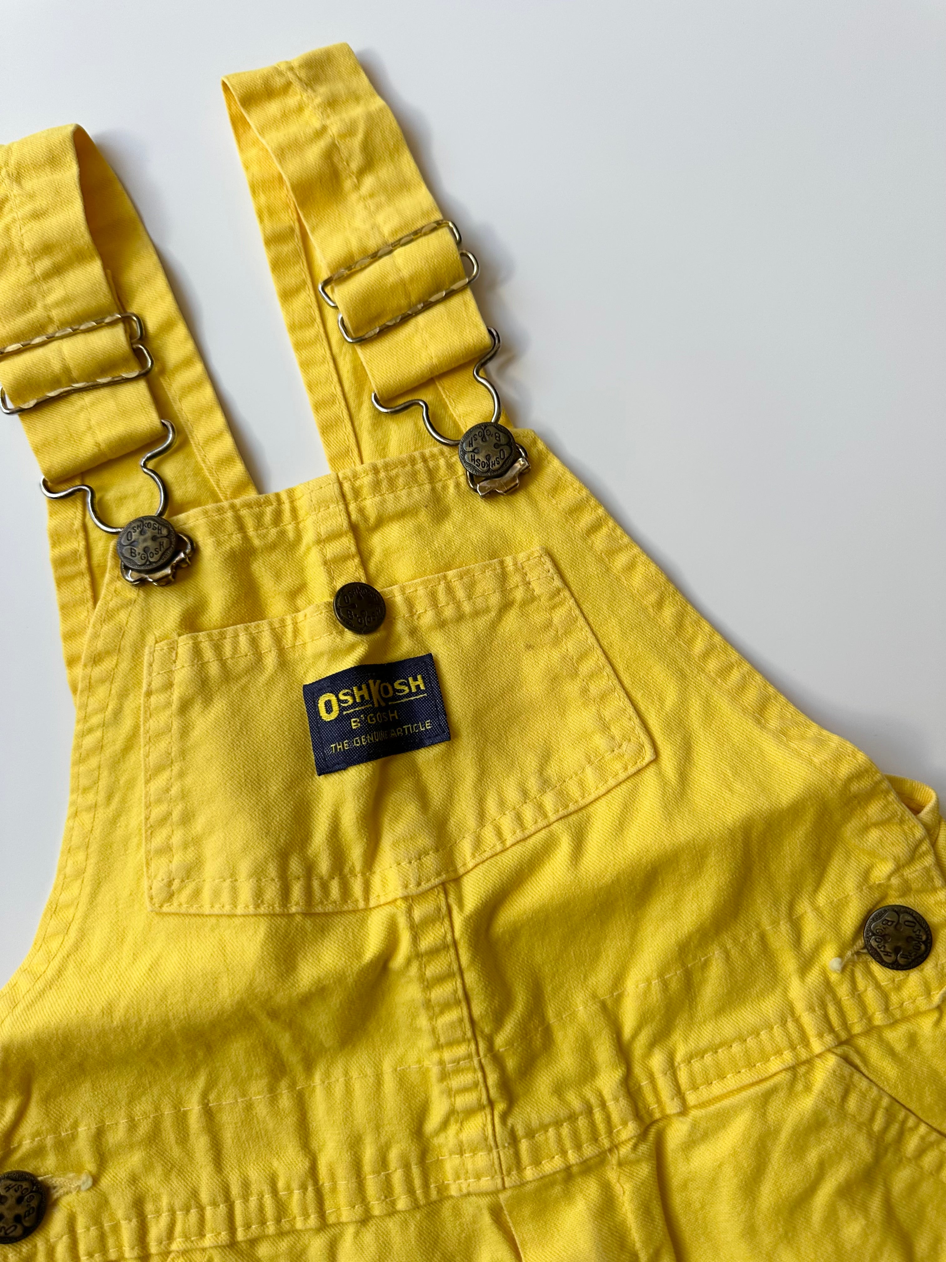 Vintage OshKosh Yellow Dungaree Shorts 3-4 Years