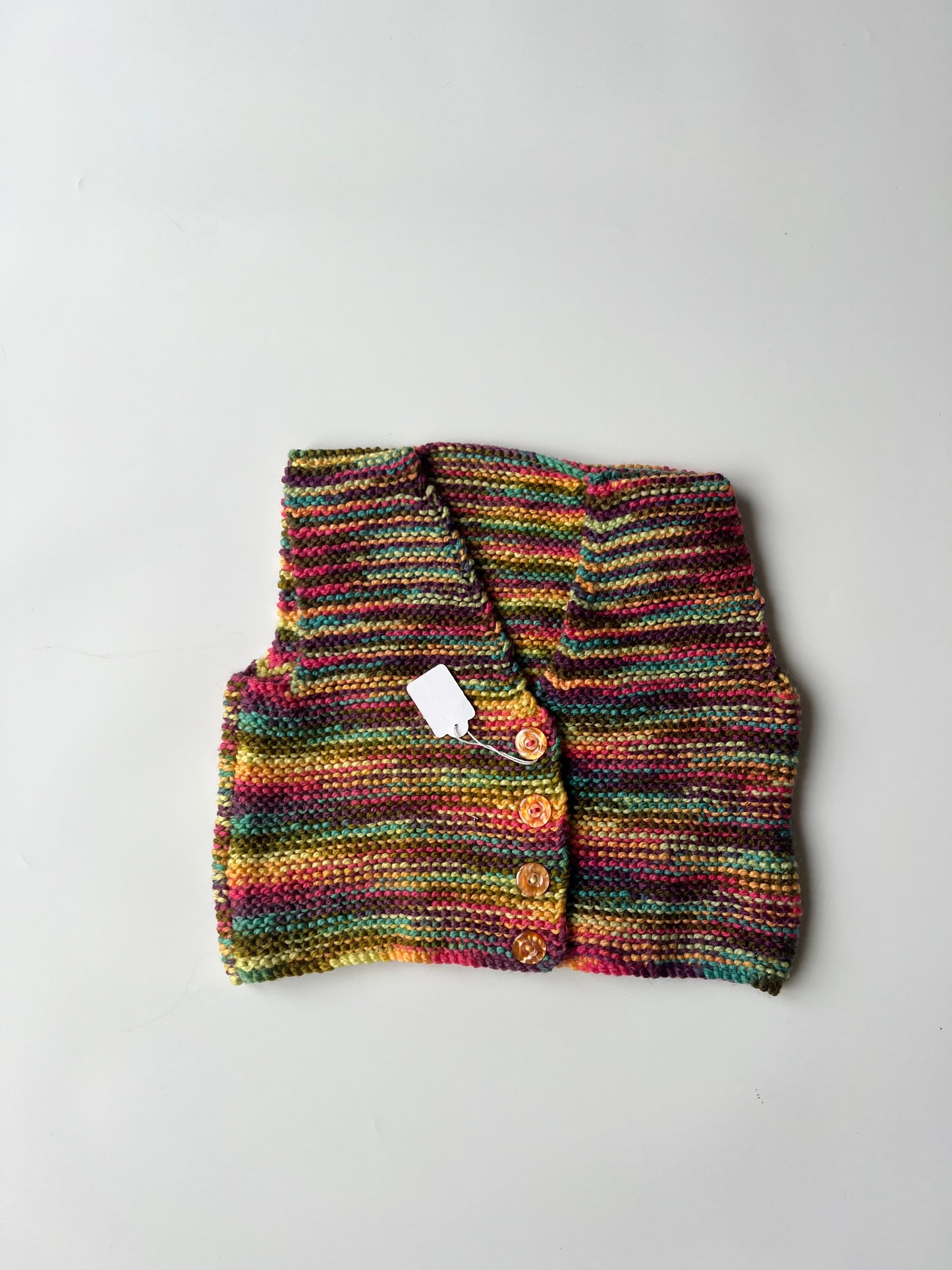 Hand Knitted Rainbow Vest 5 years