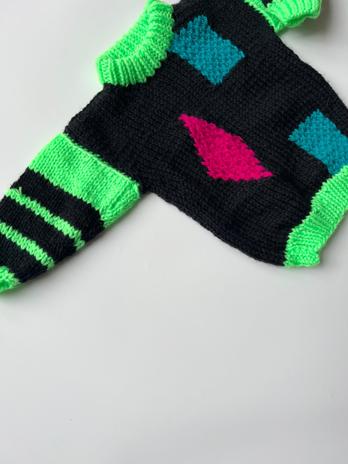 Hand Knitted Geometric Jumper 6-9 Months