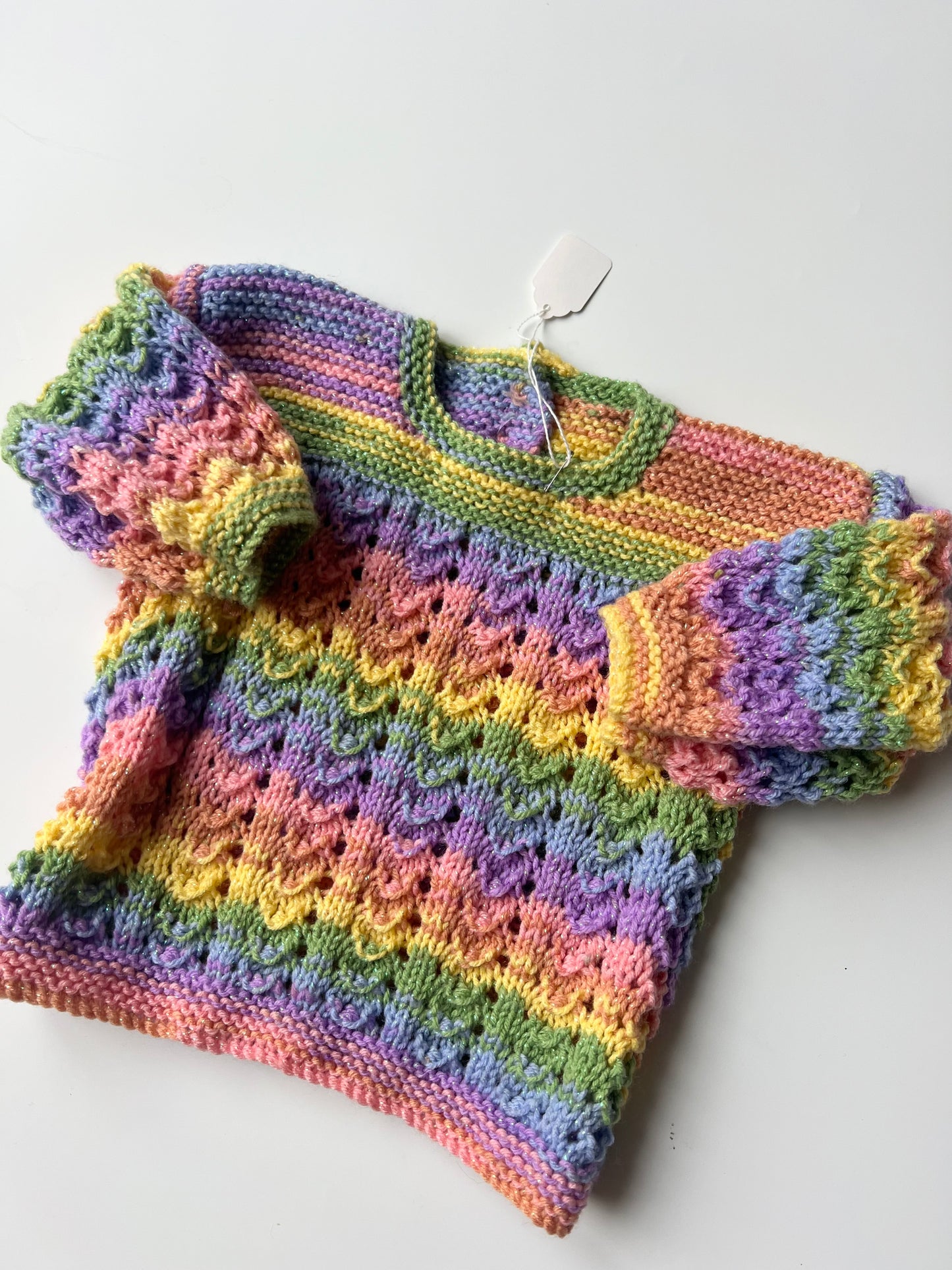 Hand Knitted Rainbow Jumper 🌈
