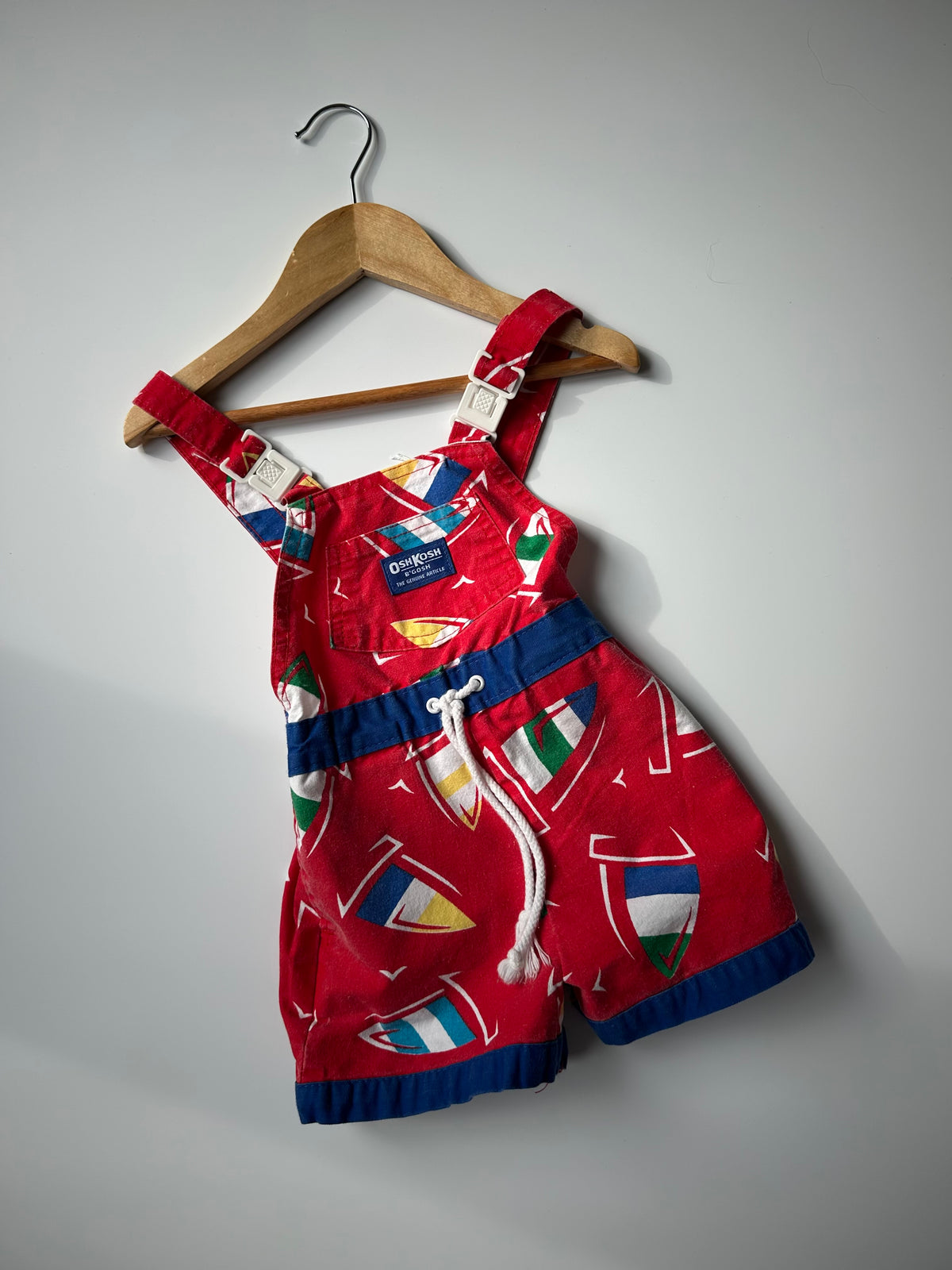 Vintage OshKosh Red Shorterall Dungarees 3-4 Years