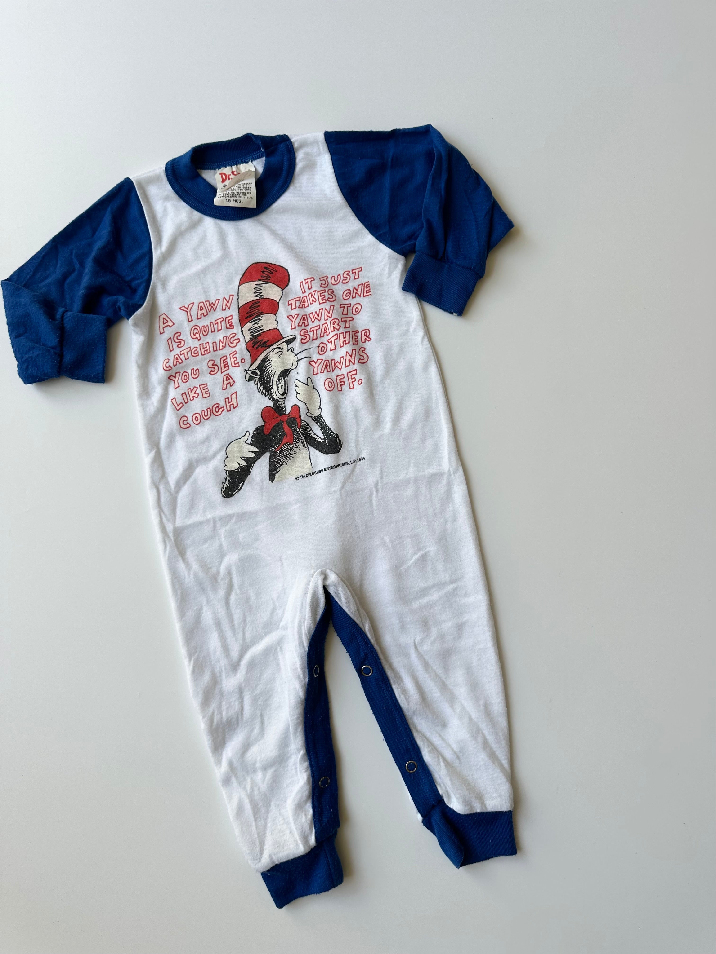 Vintage Dr. Seuss Cat in the Hat Romper 18 Months
