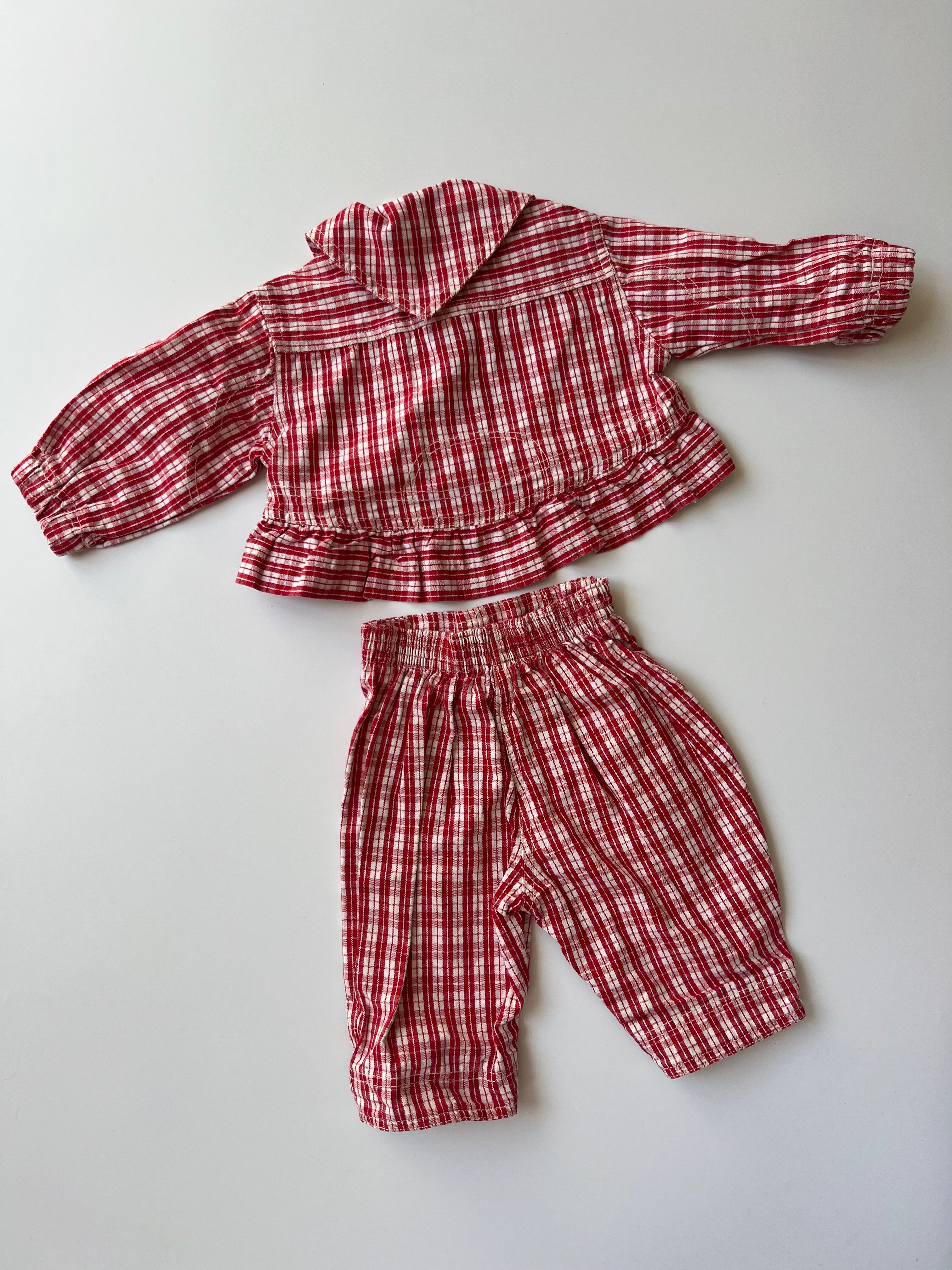 Vintage JFB Baby Gingham 2 Piece Set 6-12 Months