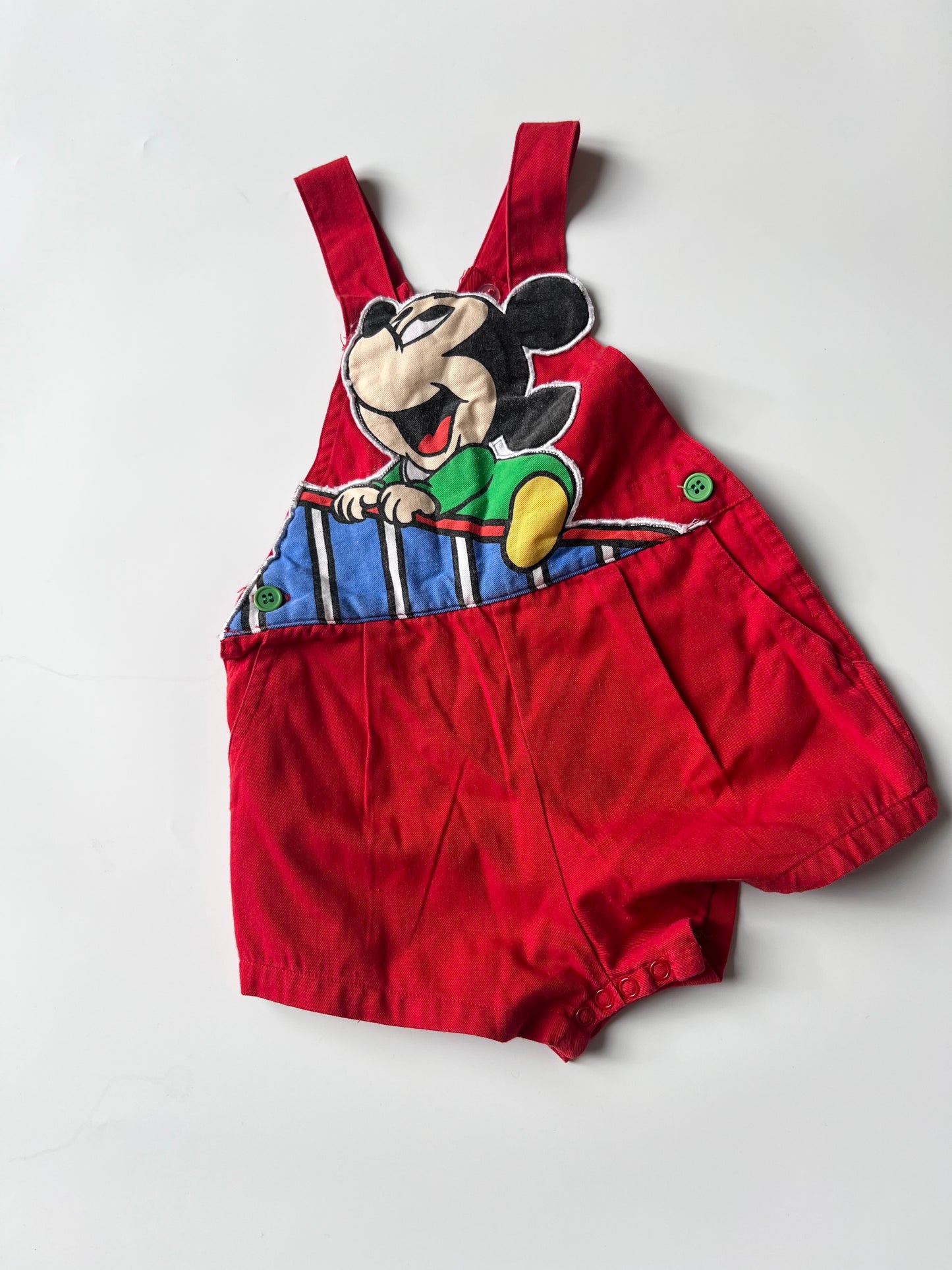 Vintage Disney Mickey Mouse Shorteralls 12 Months