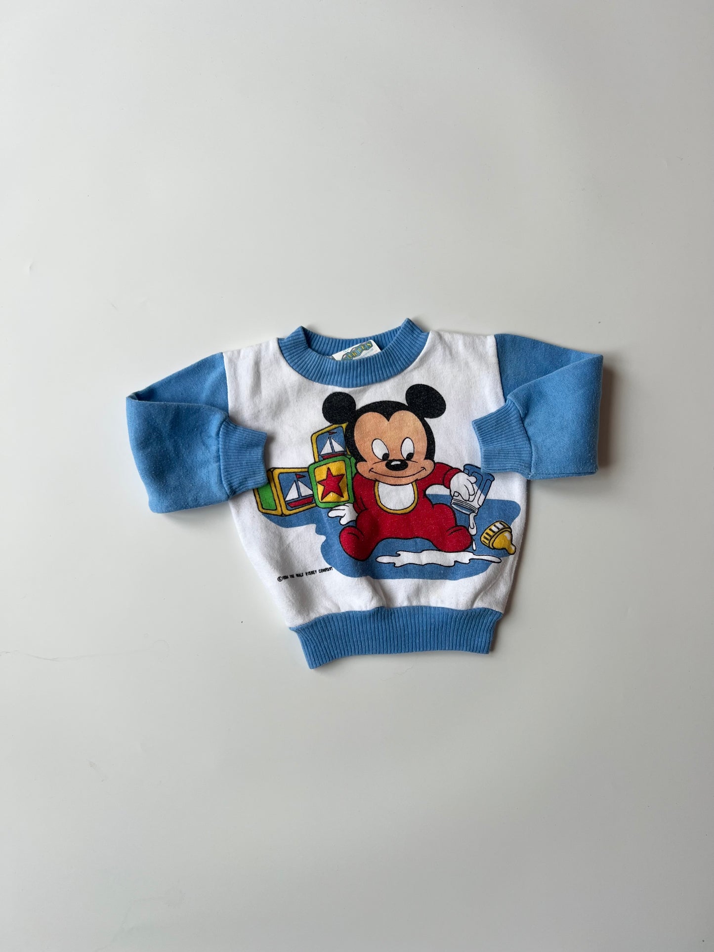 Vintage Disney Baby Mickey Sweatshirt 0-6 Months