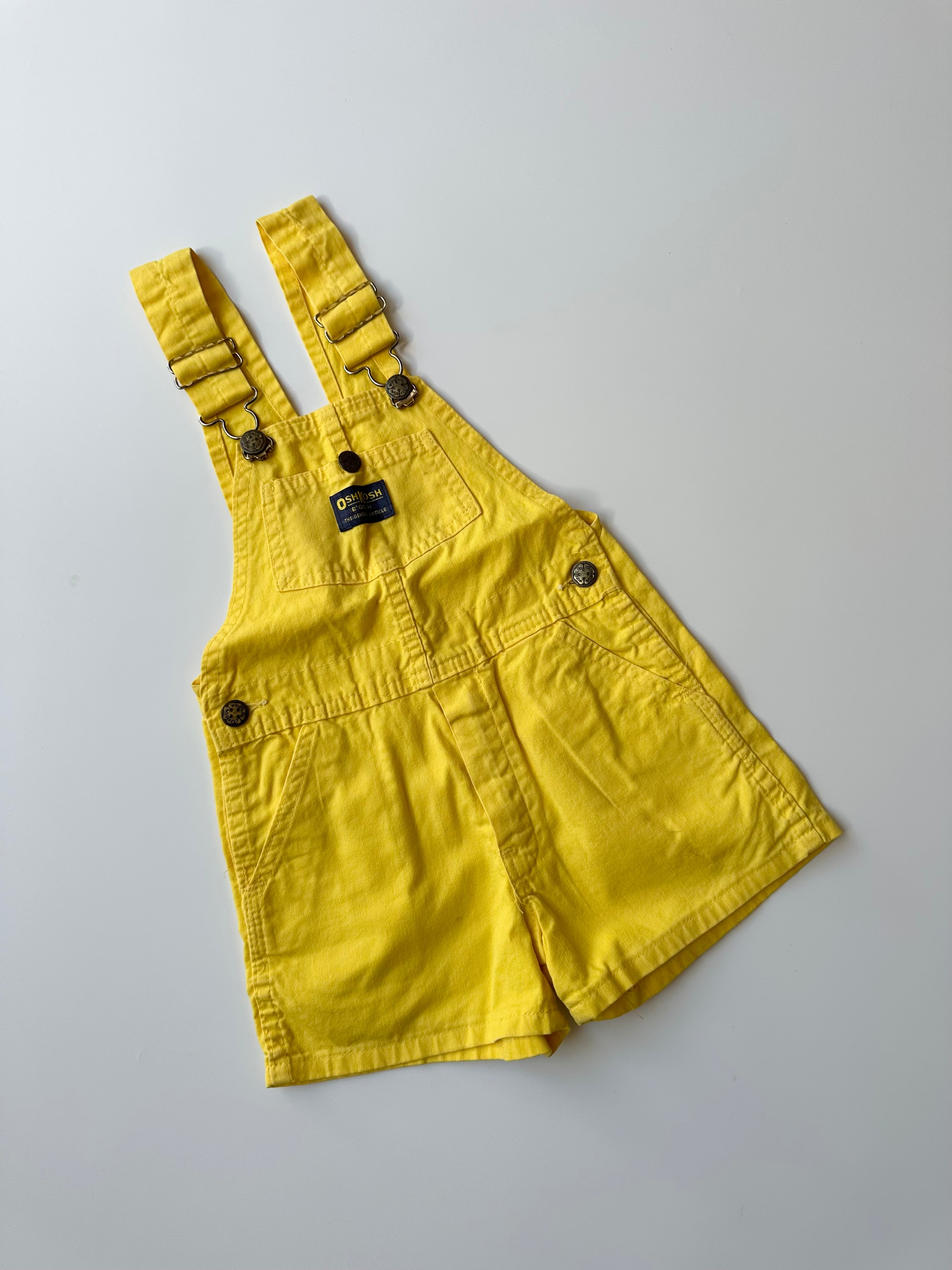 Vintage OshKosh Yellow Dungaree Shorts 3-4 Years
