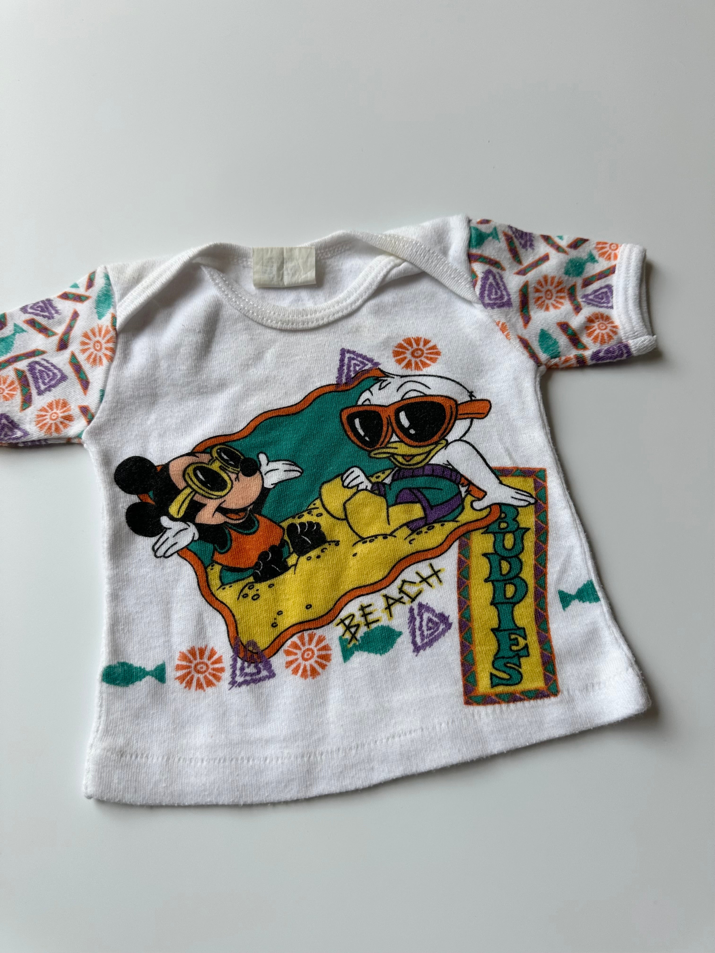 RARE Vintage Disney Babies Tee with Mickey & Donald Duck 0-6 Months