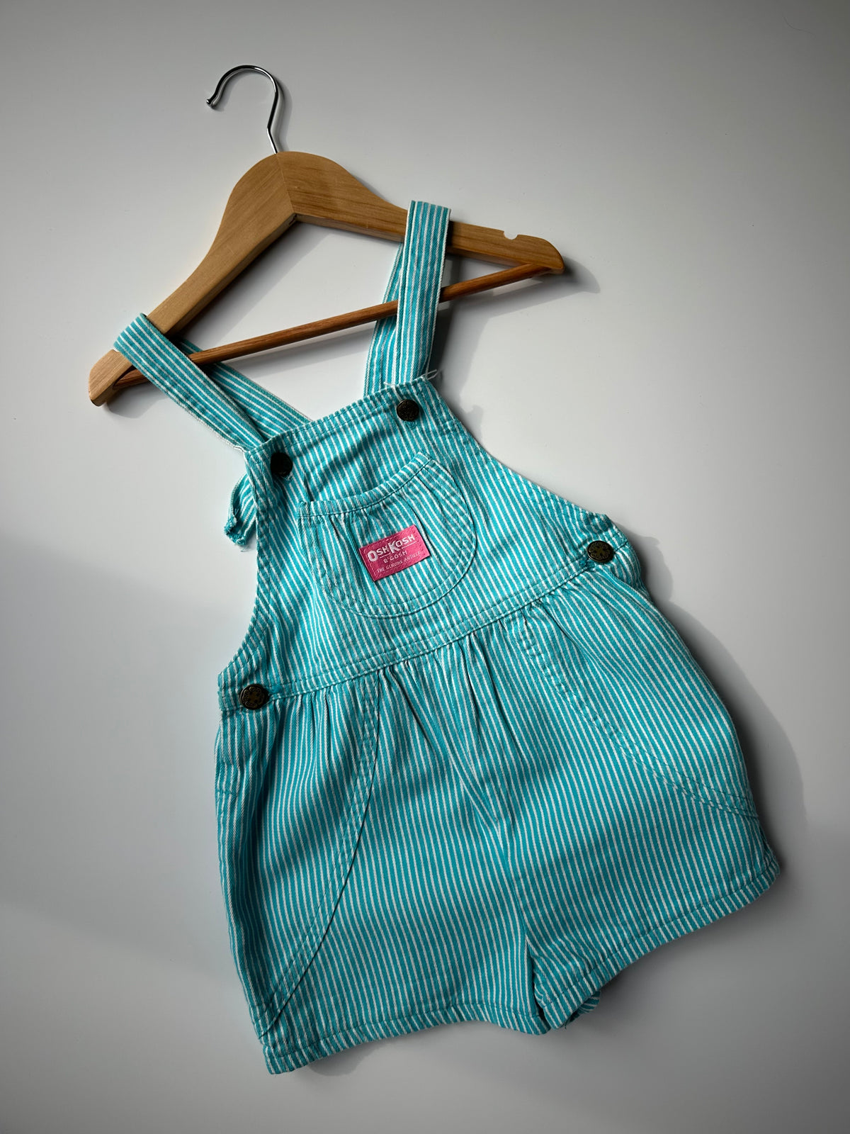 Vintage OshKosh Hickory Stripe Shorteralls 3-4 Years