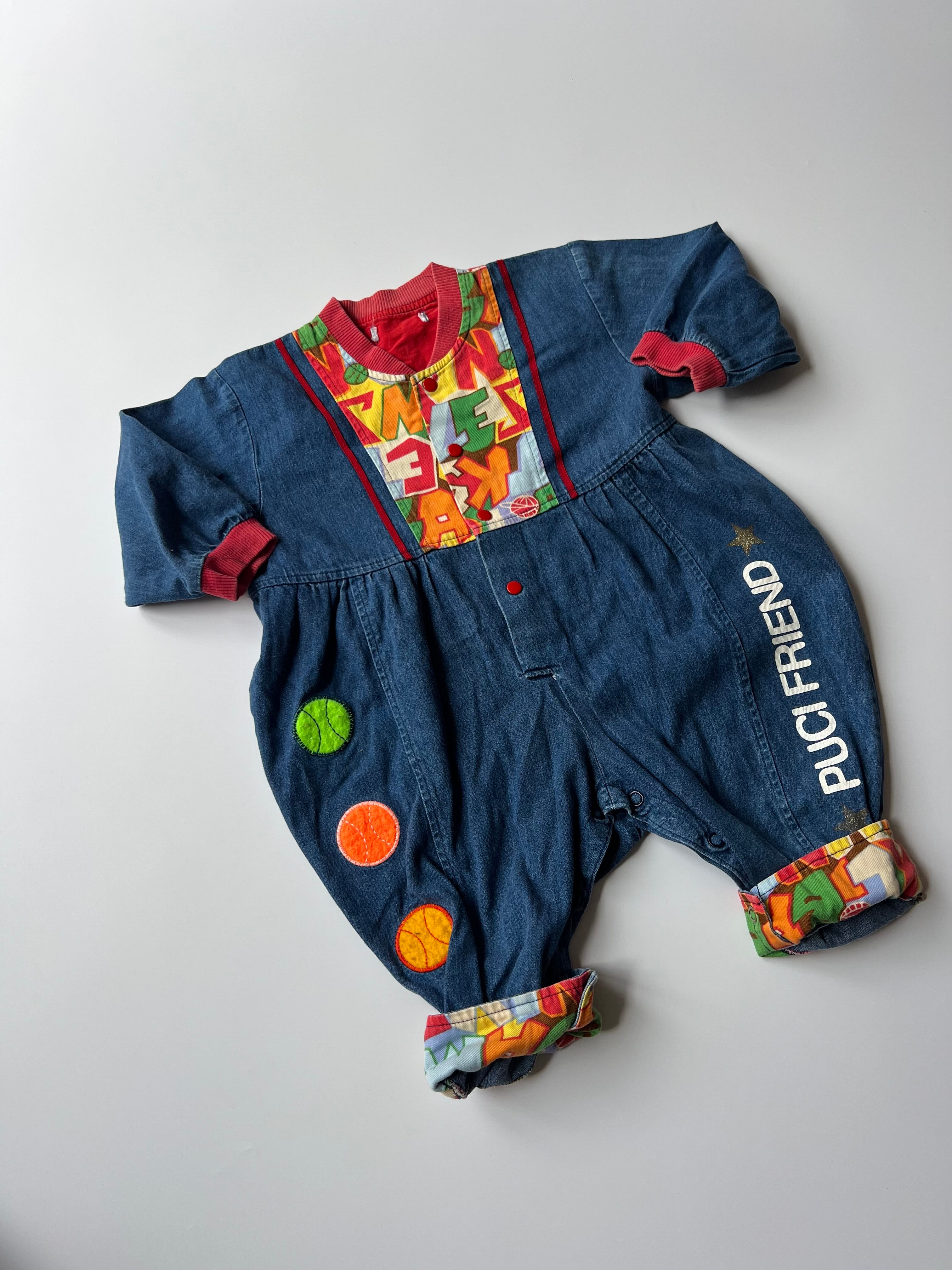Vintage Denim Romper 12-18 Months