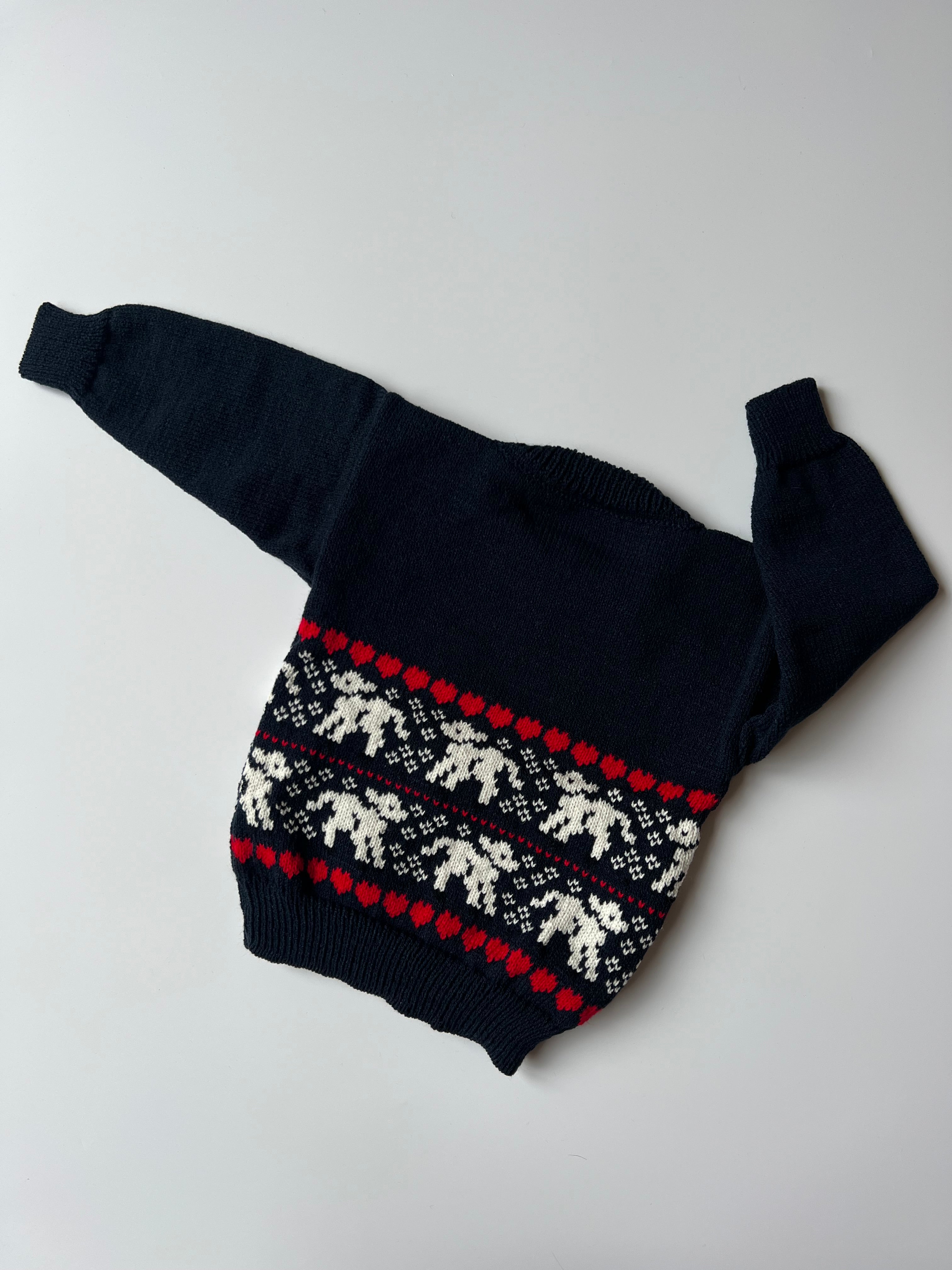 Knitted Lamb Jumper in Navy 3-4 Years