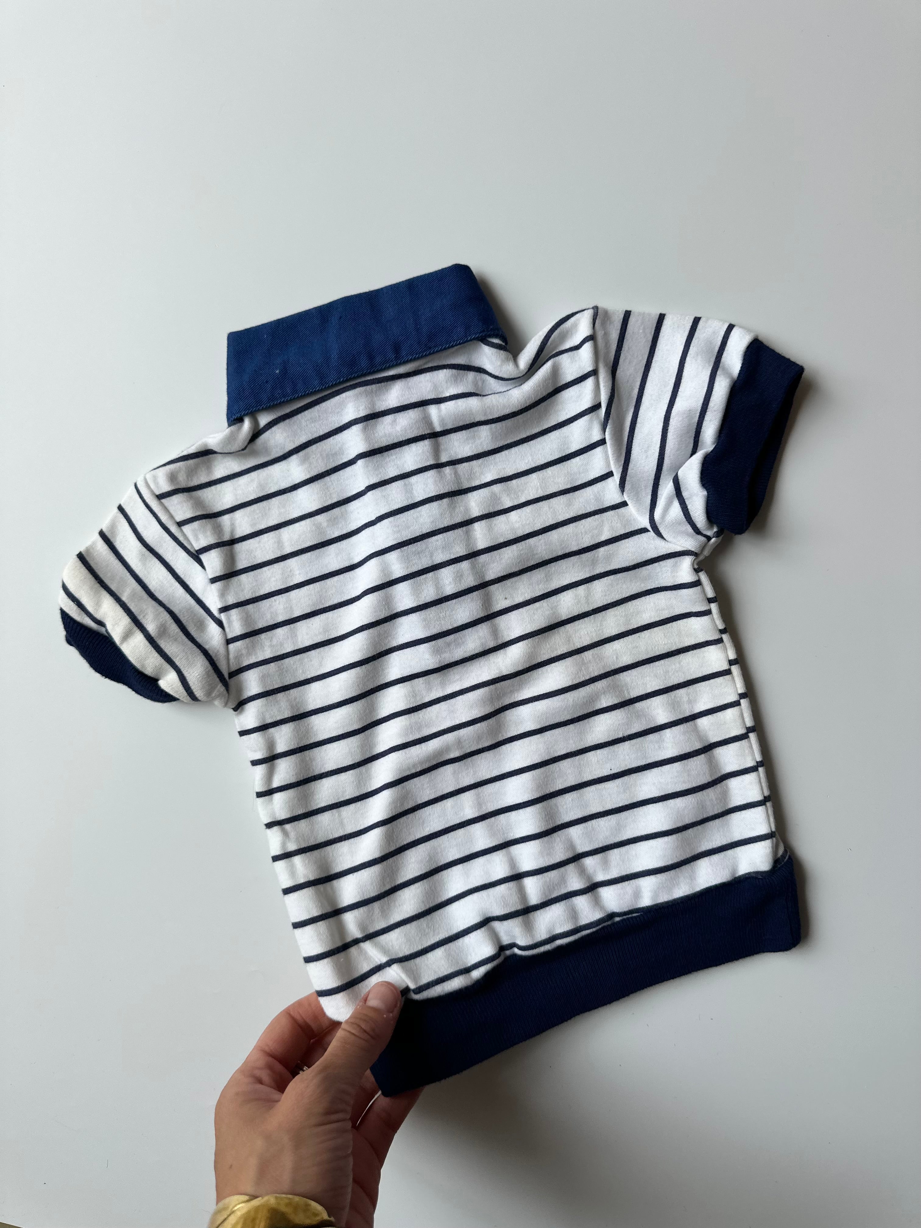 Vintage Baby Polo with Hoodie Pocket 0-3 Months