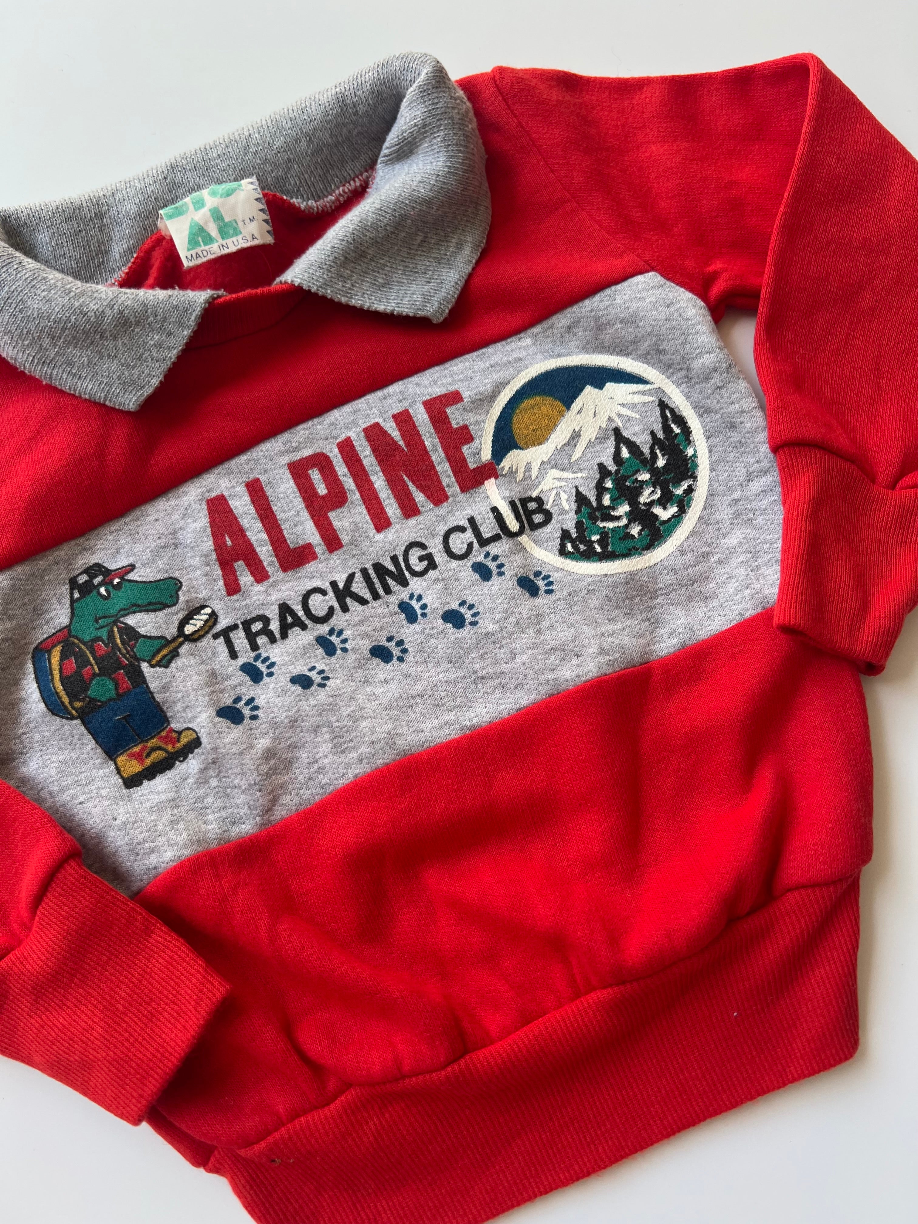Vintage Alpine Red Kids Sweatshirt 3 Years