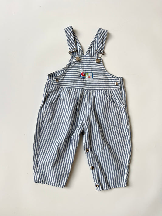 Vintage Striped Kids Dungarees 6-12 months