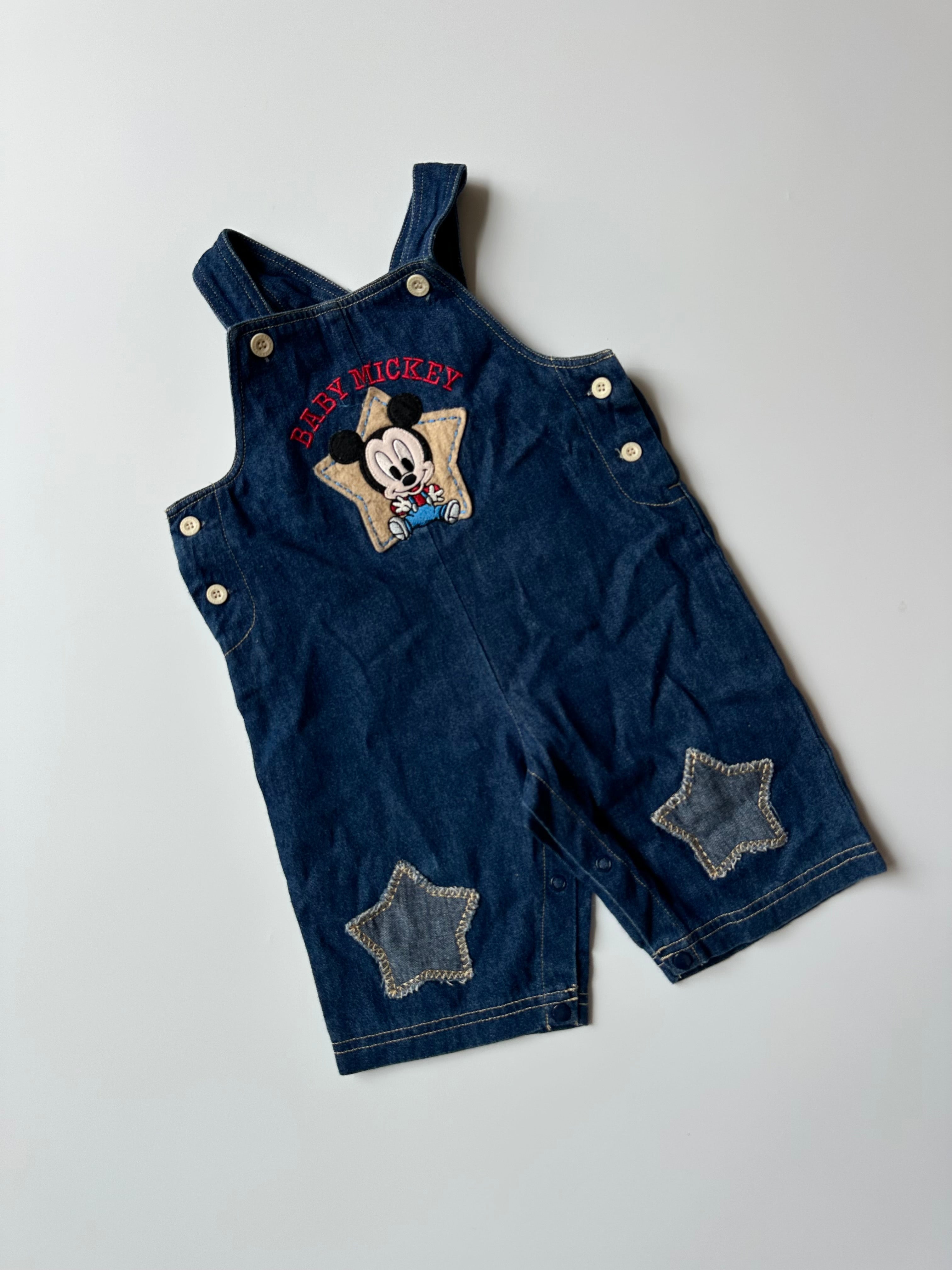 Vintage Disney Children's Mickey Mouse Dungarees 18-24 Months