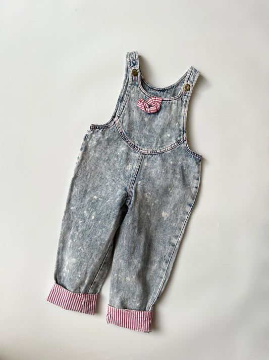Vintage Kids Acid Wash Dungarees 3 years