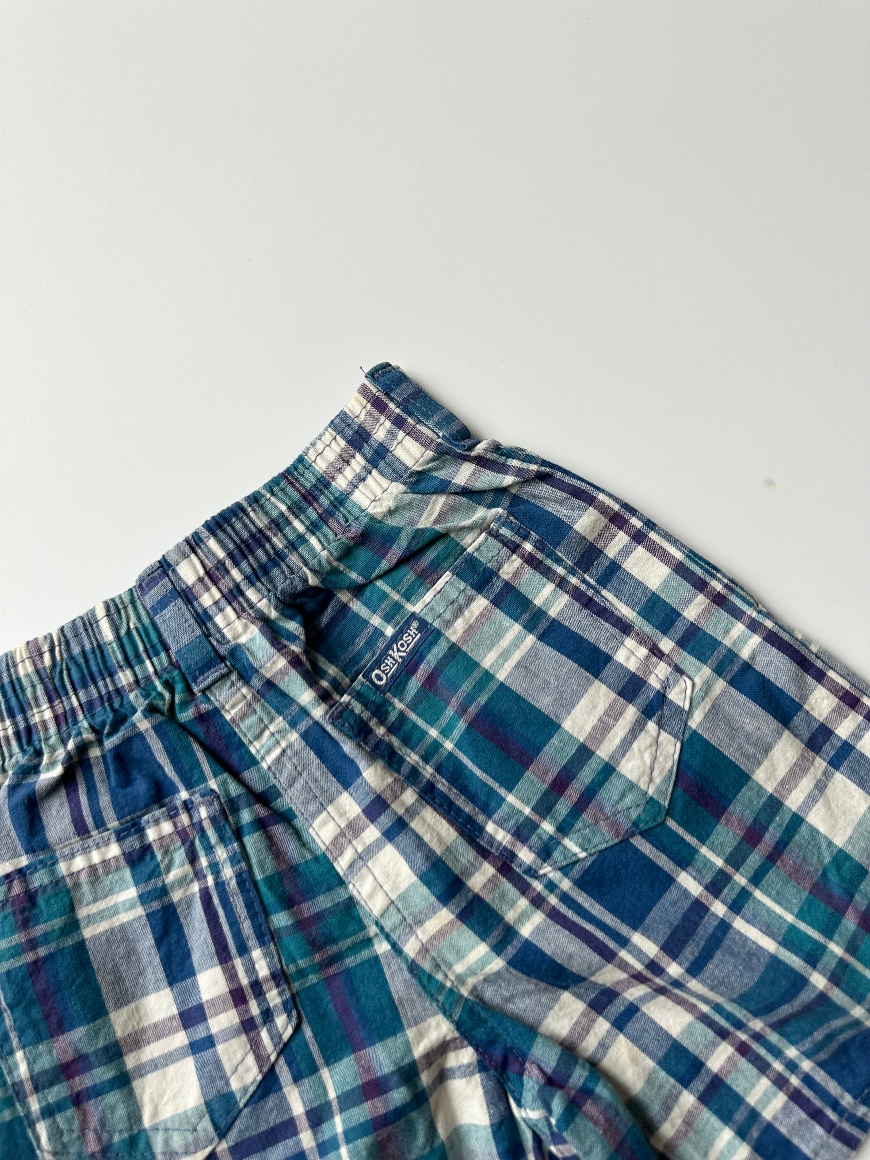 Vintage Kids OshKosh Blue Plaid Shorts 🩵 4 Years