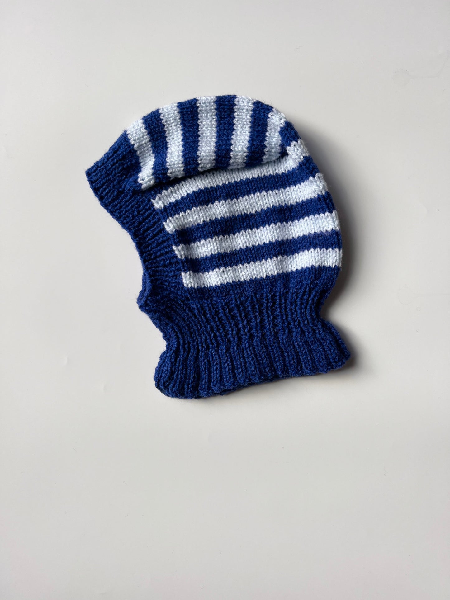 Hand Knitted Blue Striped Balaclava 2-3 Years