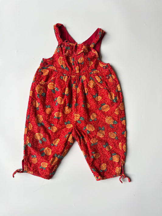 Cord Floral Vintage Children’s Dungarees 12 months