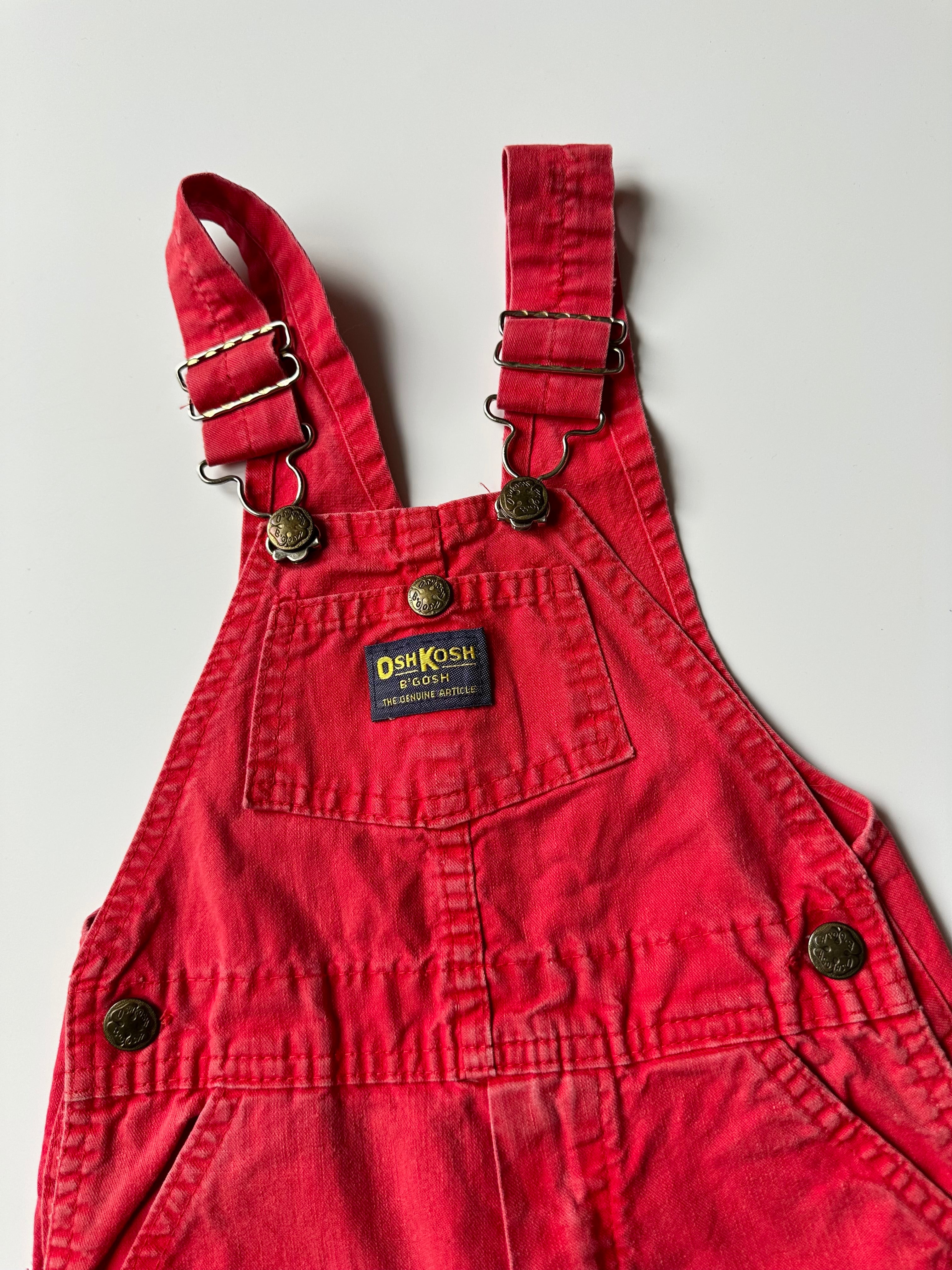 Vintage Kids OshKosh Red Dungarees 🔴 3 Years
