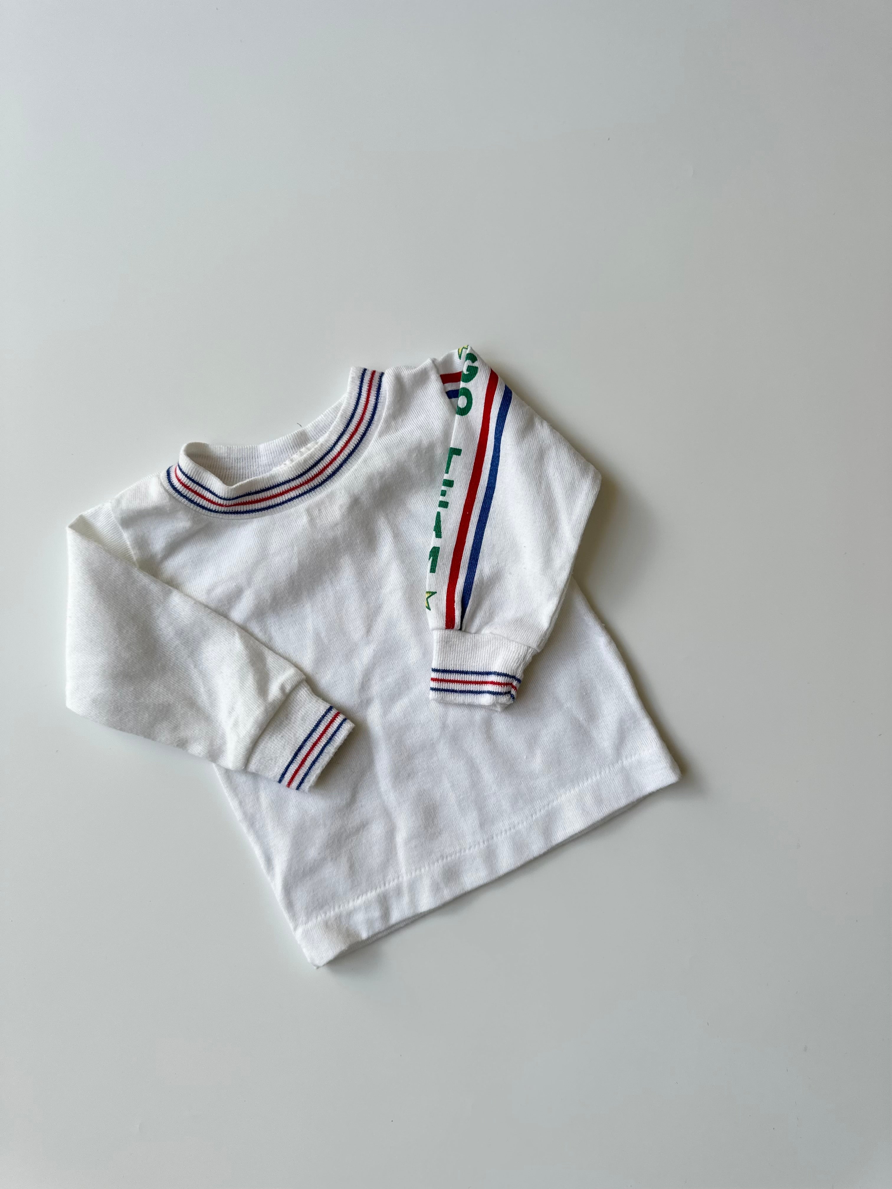 Vintage Healthtex White Go Team Mock-neck 9-12 Months