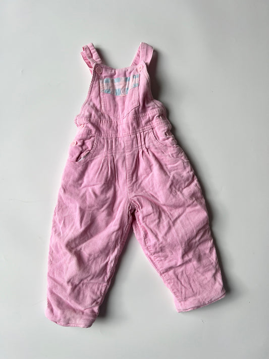 Vintage Pink Cord Kids Dungarees 12 Months