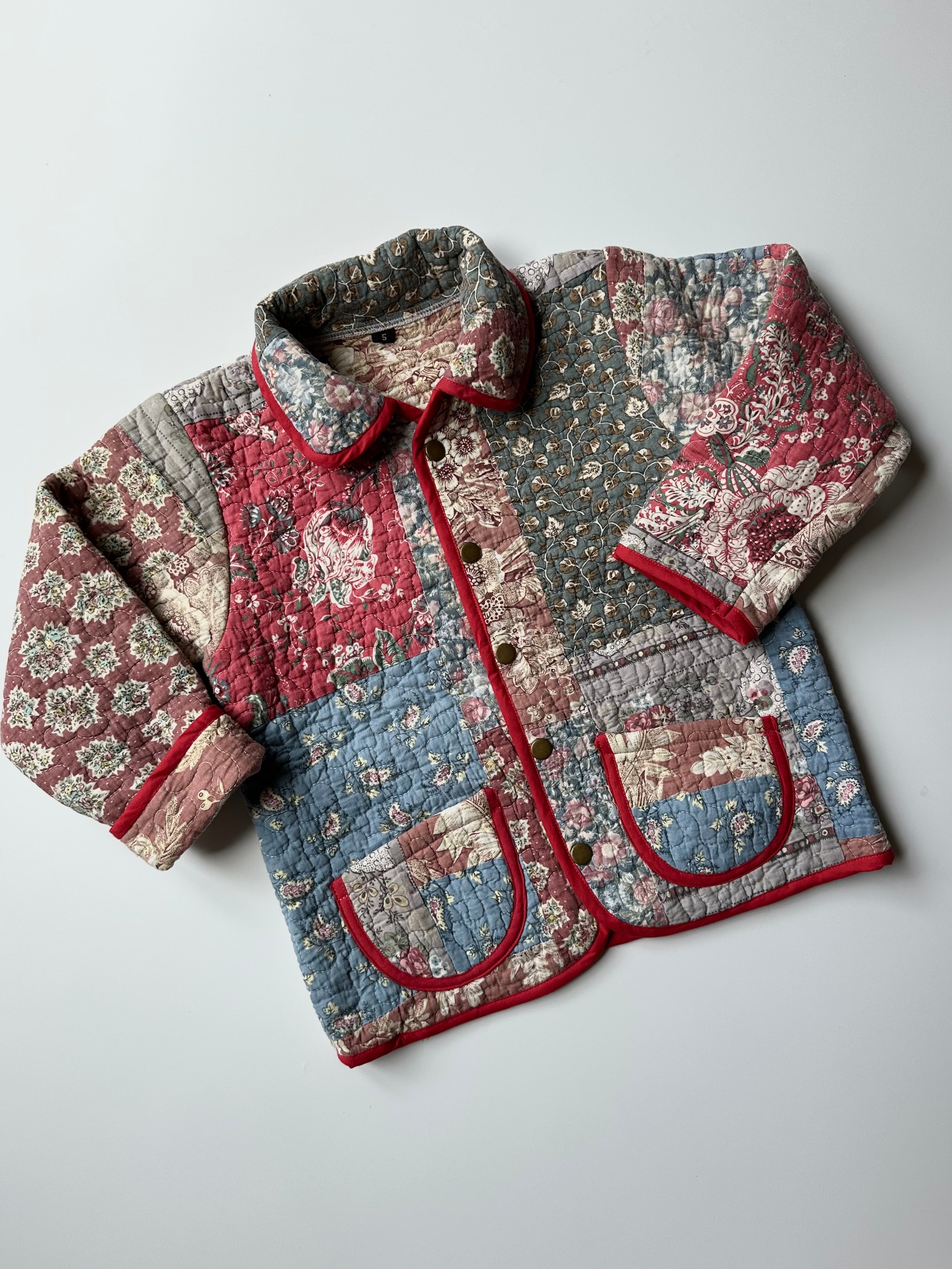 Quilt Jacket with Red Trim 5-6 Years