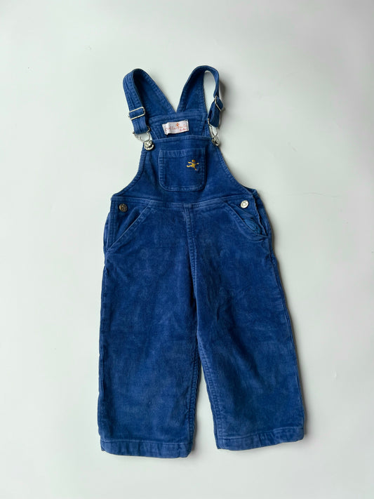Vintage Purple Cord Kids Dungarees 1-2 years