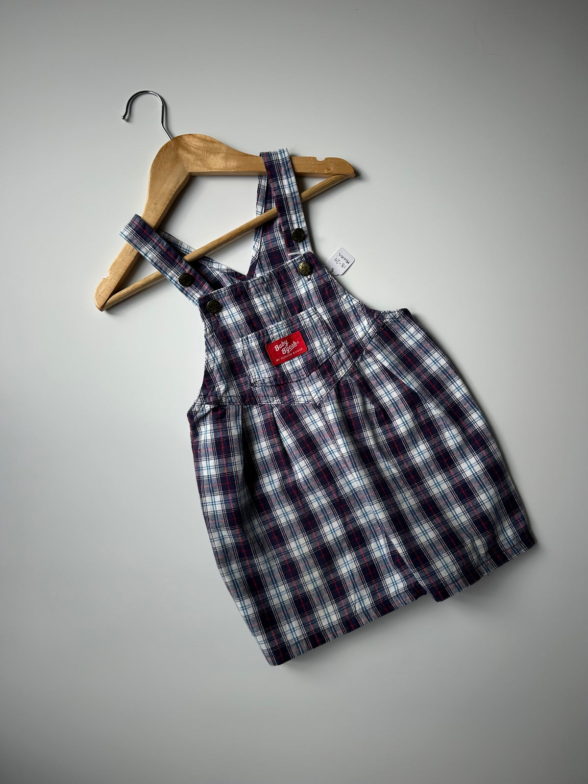 Vintage OshKosh Kids Check Shorteralls 18-24 Months