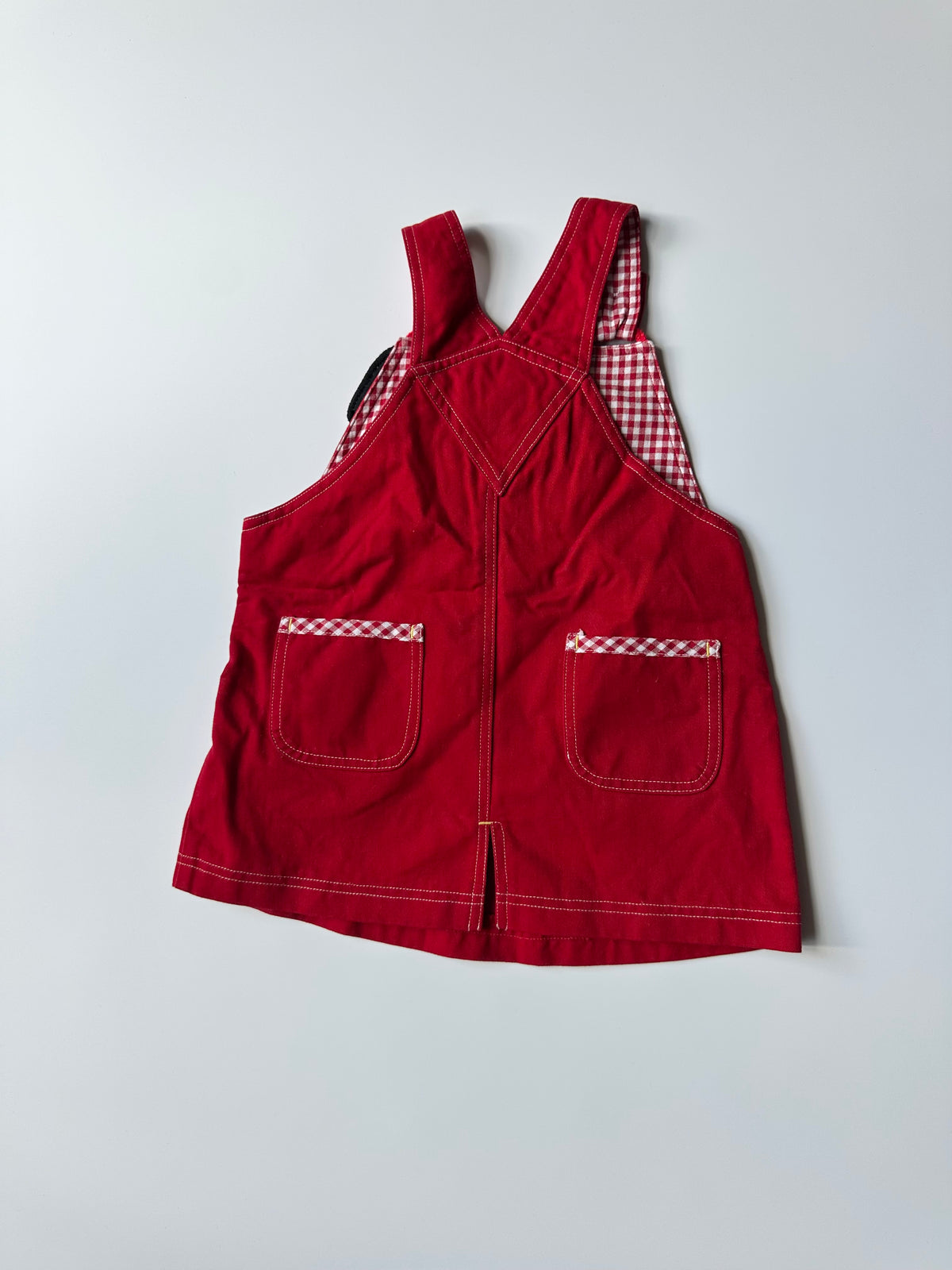 Pingu Red Denim & Gingham Dress 18-24 Months