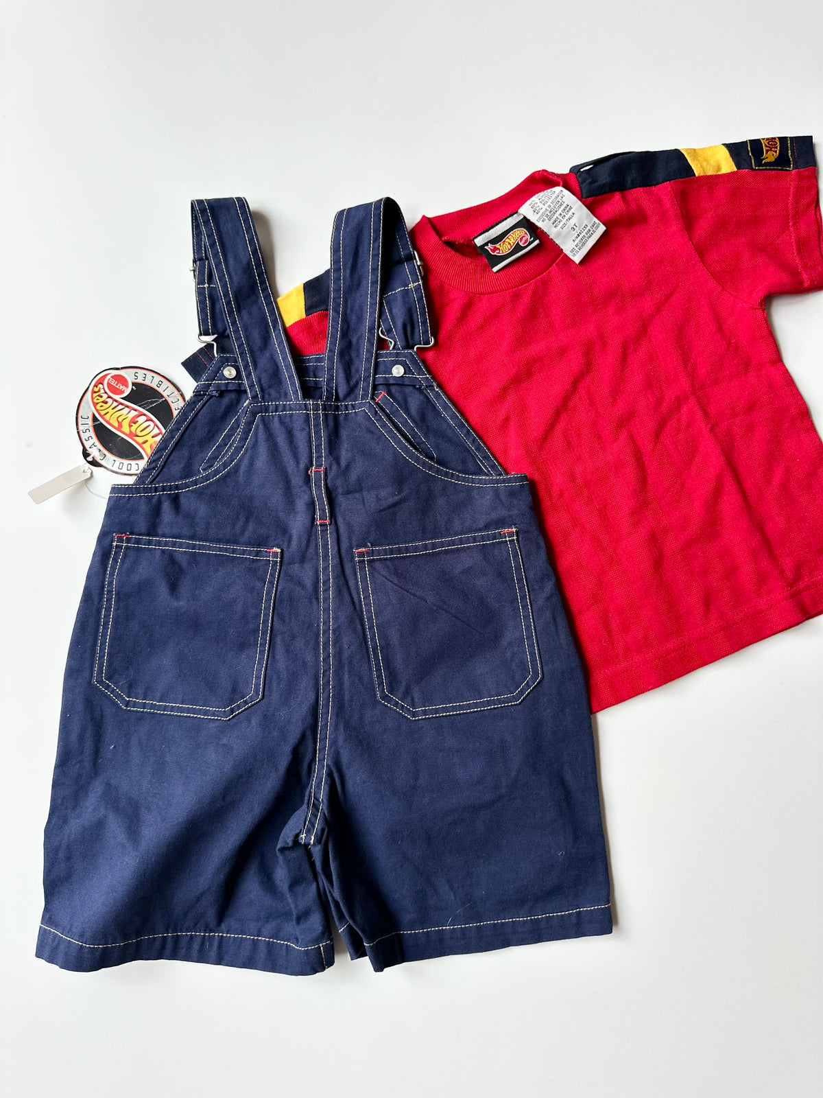 Vintage Hot Wheels Dungaree Shorts & Matching Top 3 Years