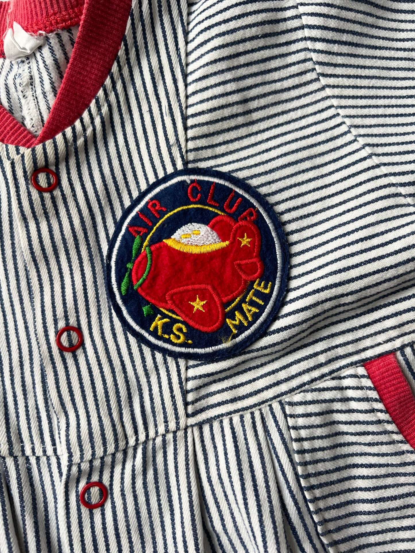 Vintage Kids Striped Boilersuit 6-12 months