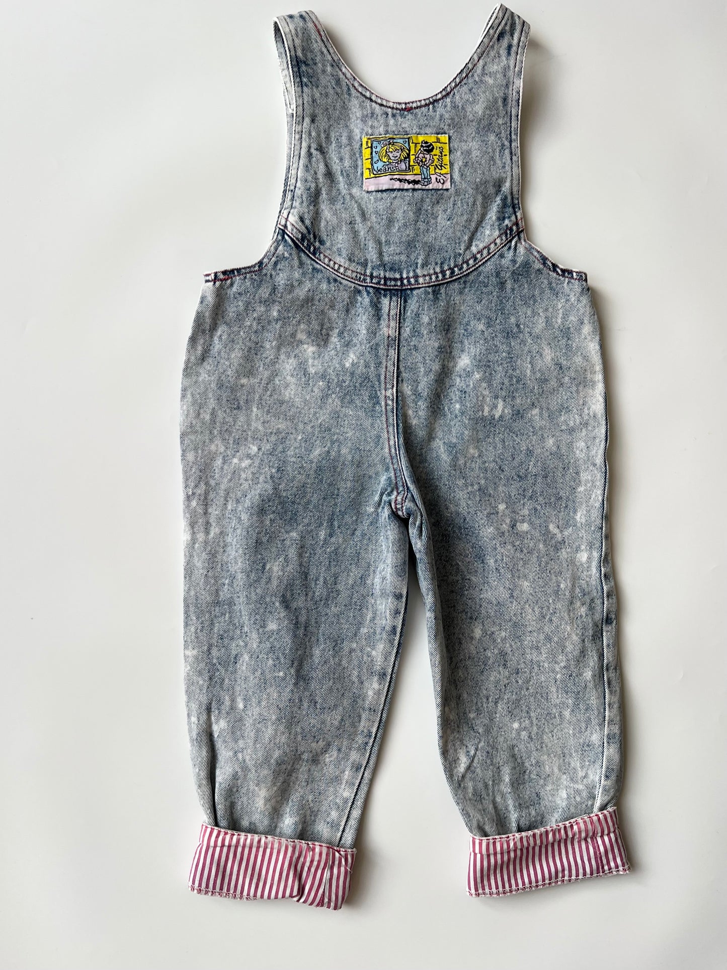 Vintage Kids Acid Wash Dungarees 3 years