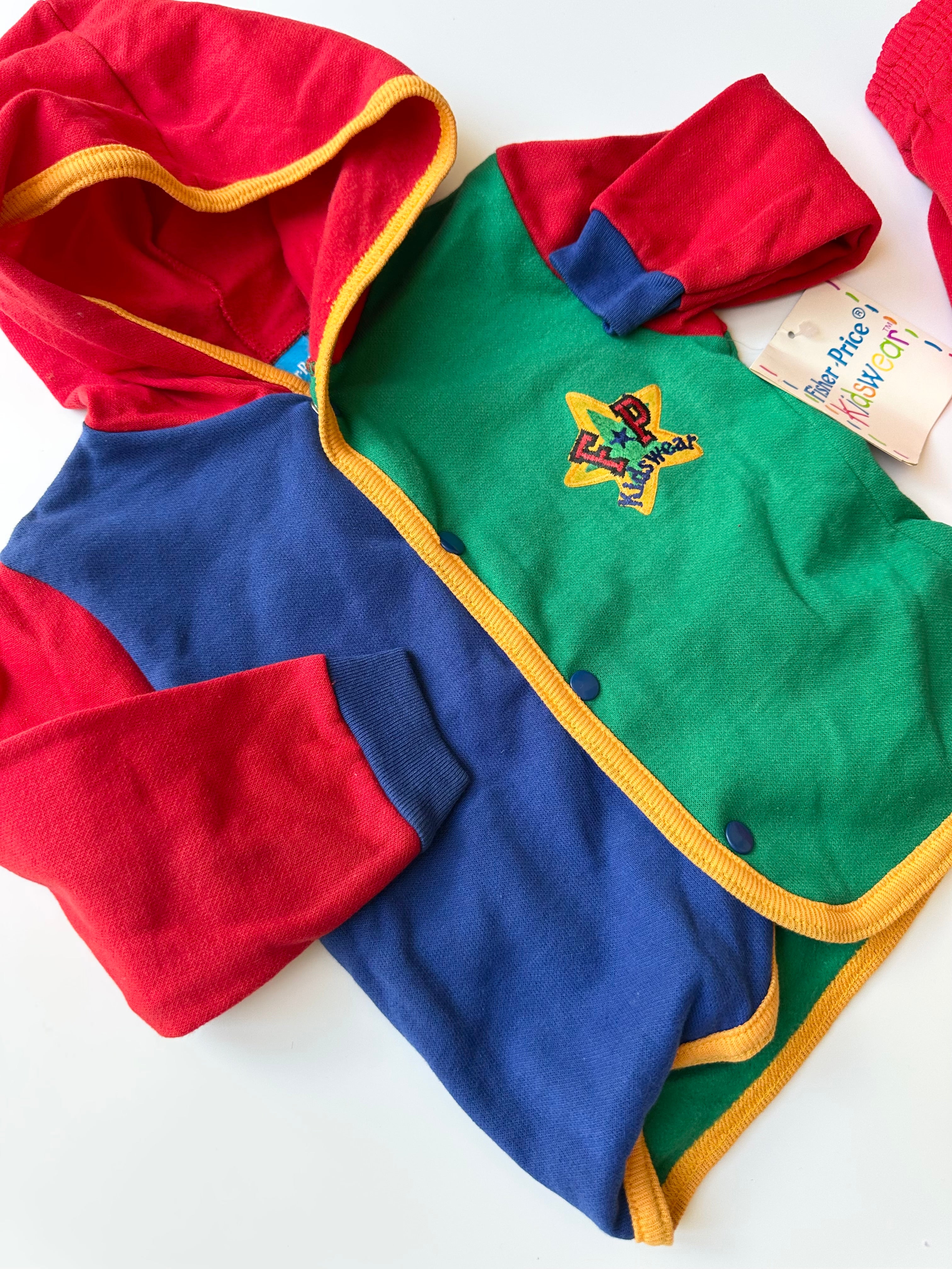 Vintage Fisher Price Matching Hoodie and Trousers Set 18-24 Months