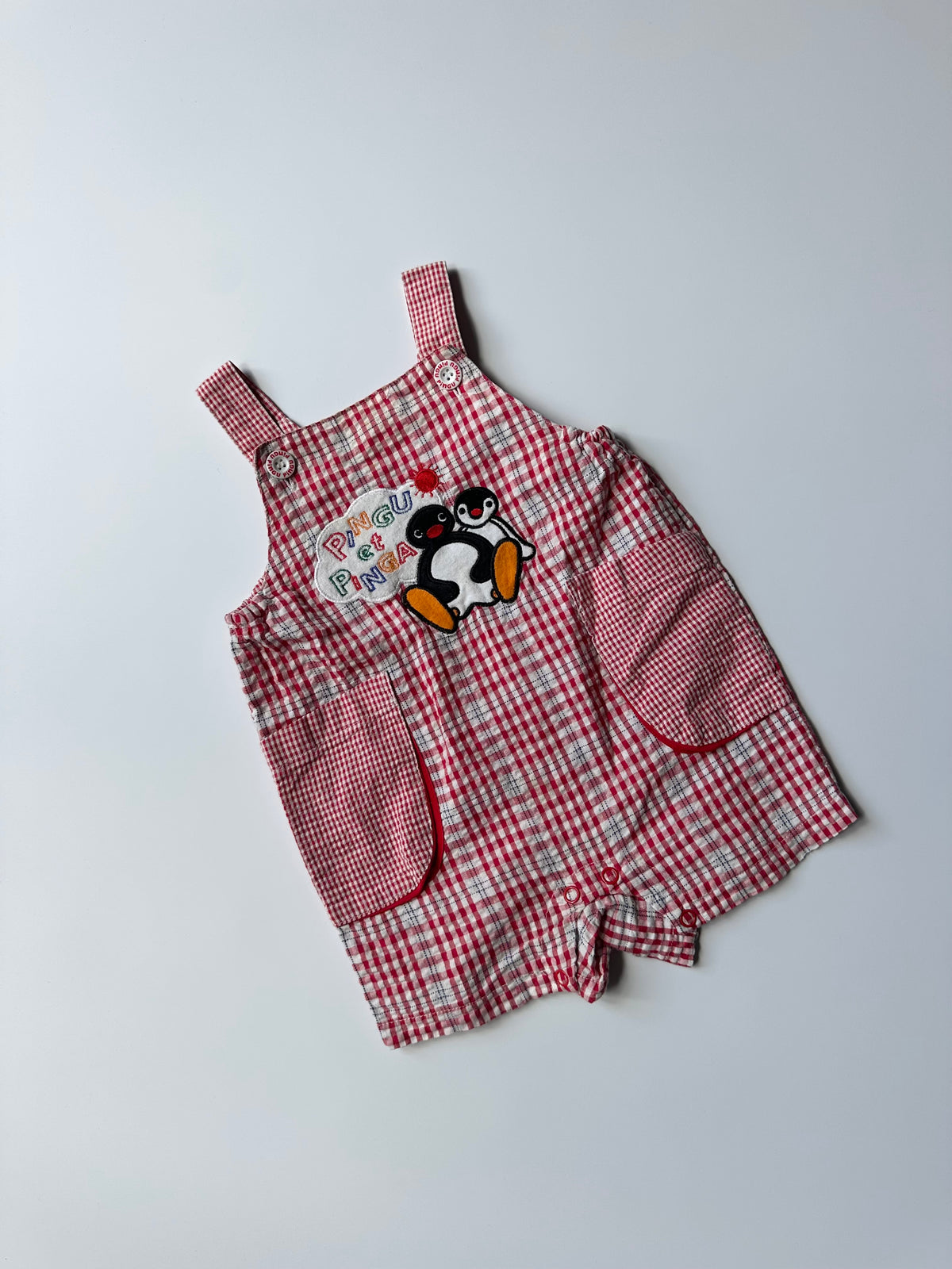 Pingu Red Gingham Romper 1-2 Years