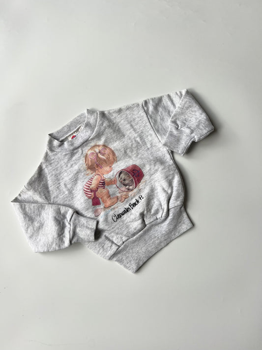 Vintage Grey Clearwater Beach Florida Sweatshirt 6-12 Months