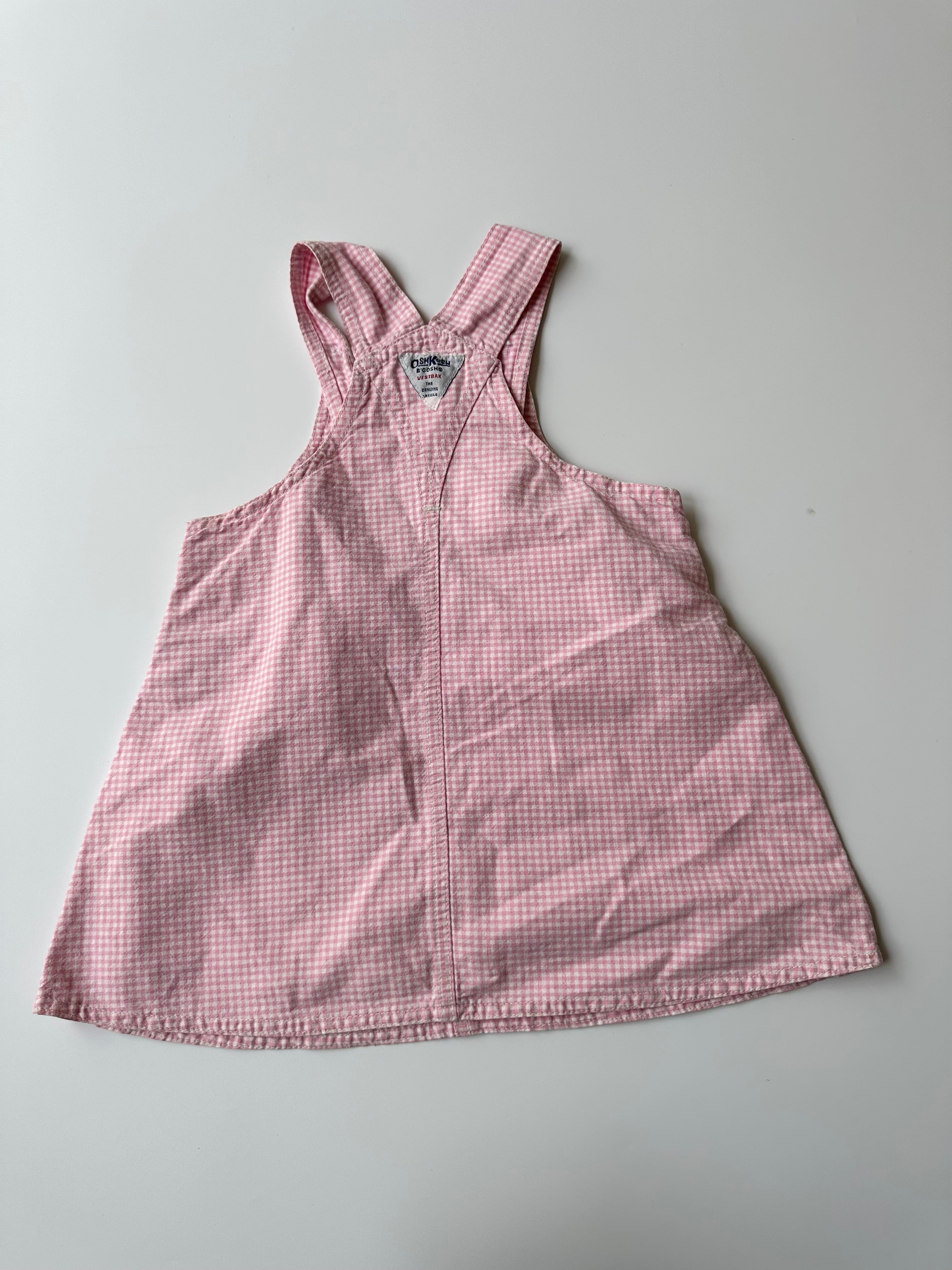 Oshkosh Kids Baby Pink Gingham Dungaree Dress 12-24 Months