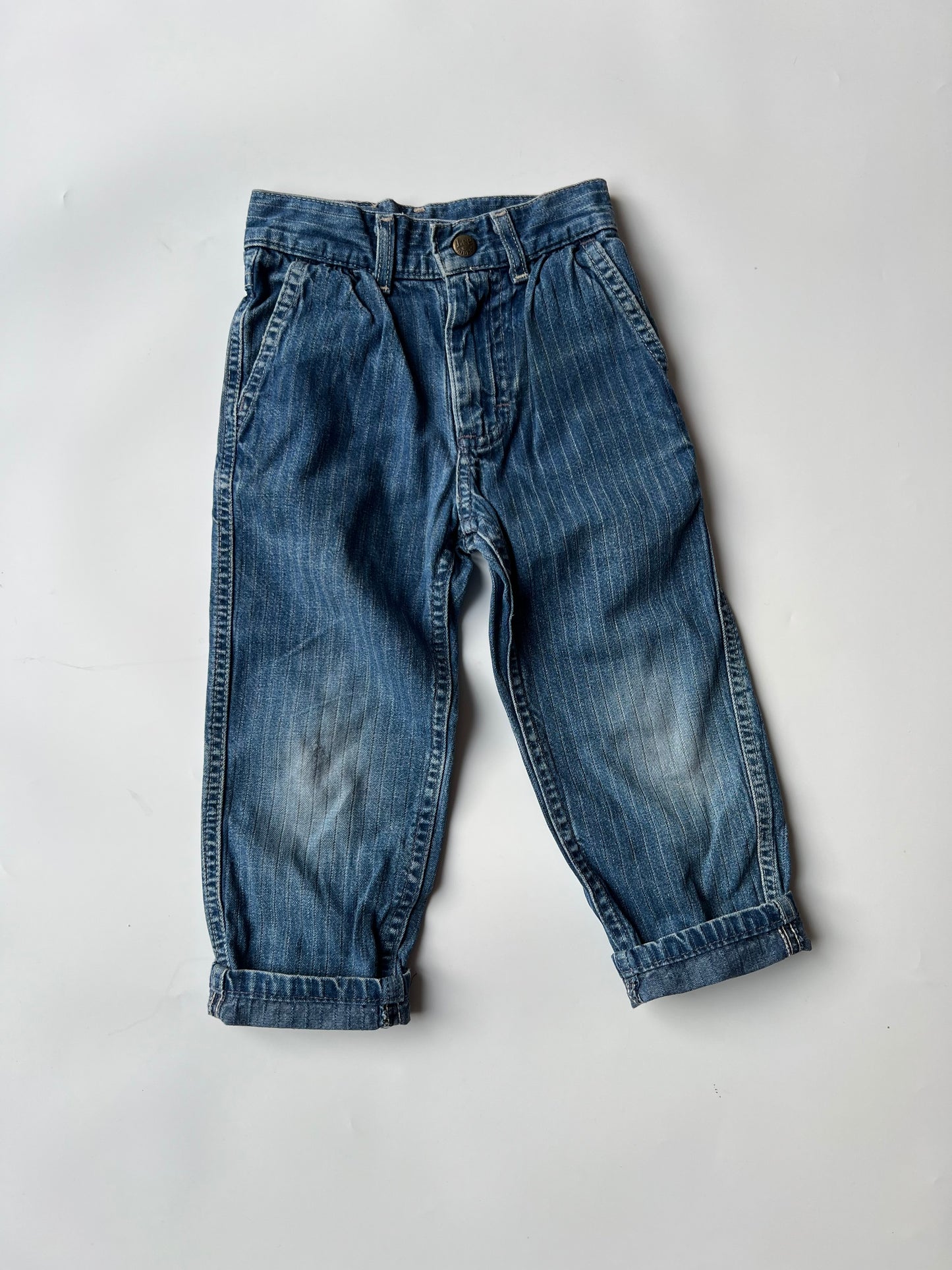 Vintage Kids Lee Denim Striped Jeans 3 Years