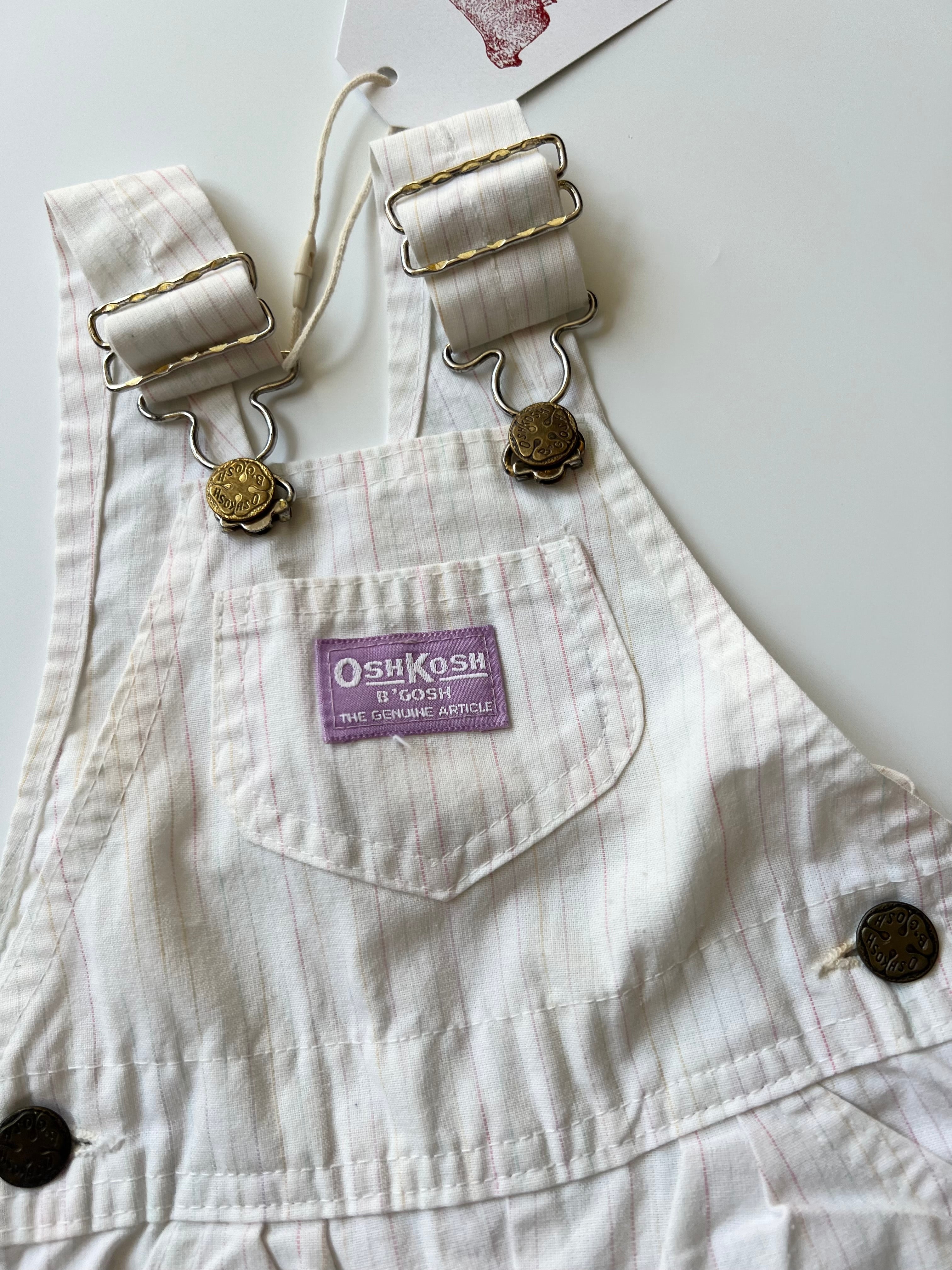 Vintage OshKosh Rainbow Stripe Dungarees 12 Months