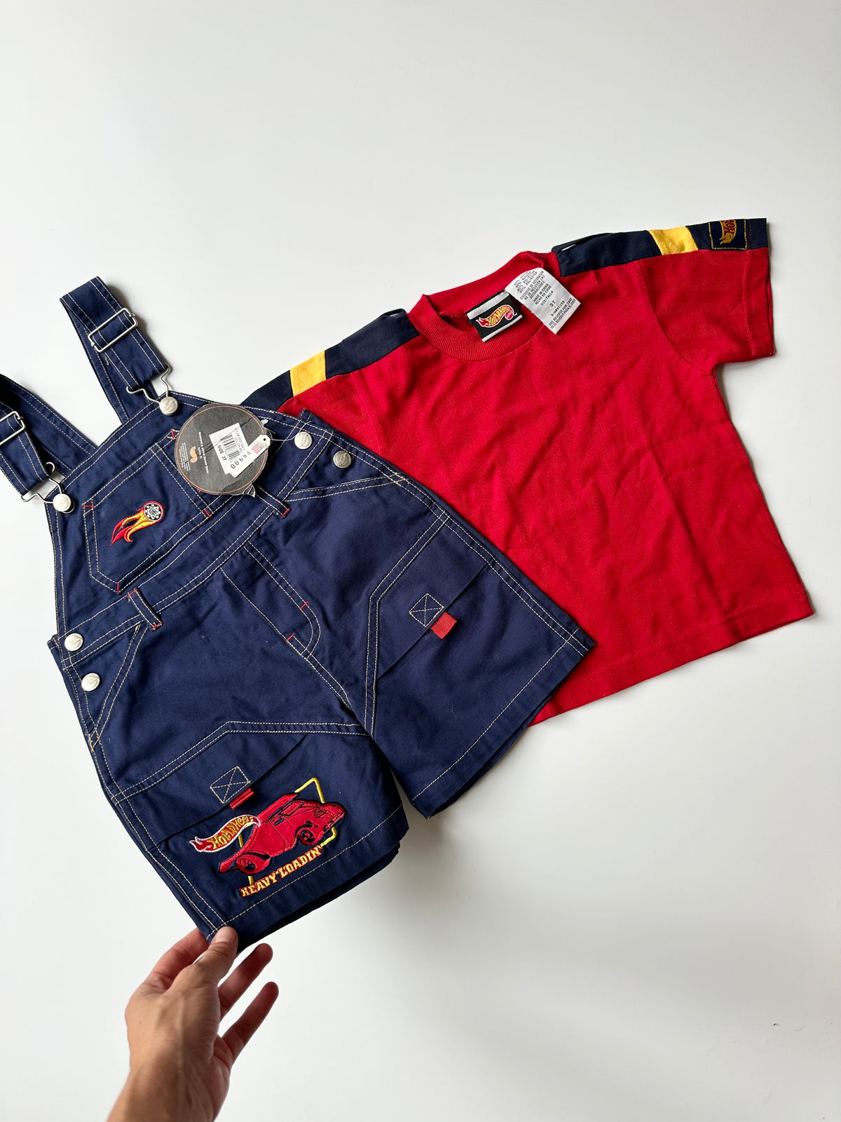 Vintage Hot Wheels Dungaree Shorts & Matching Top 3 Years