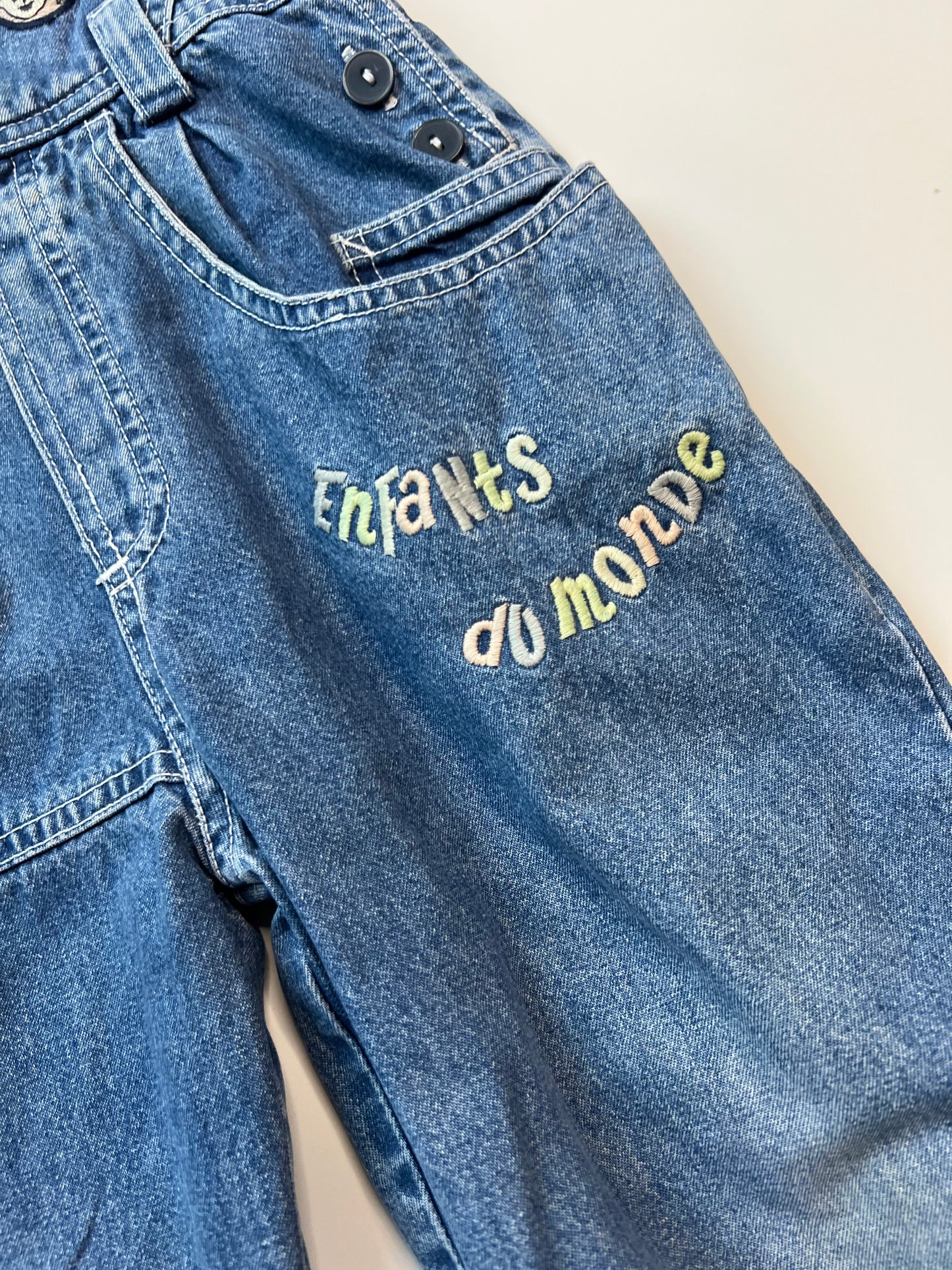 French Vintage Children’s Denim Dungarees 2-3 Years
