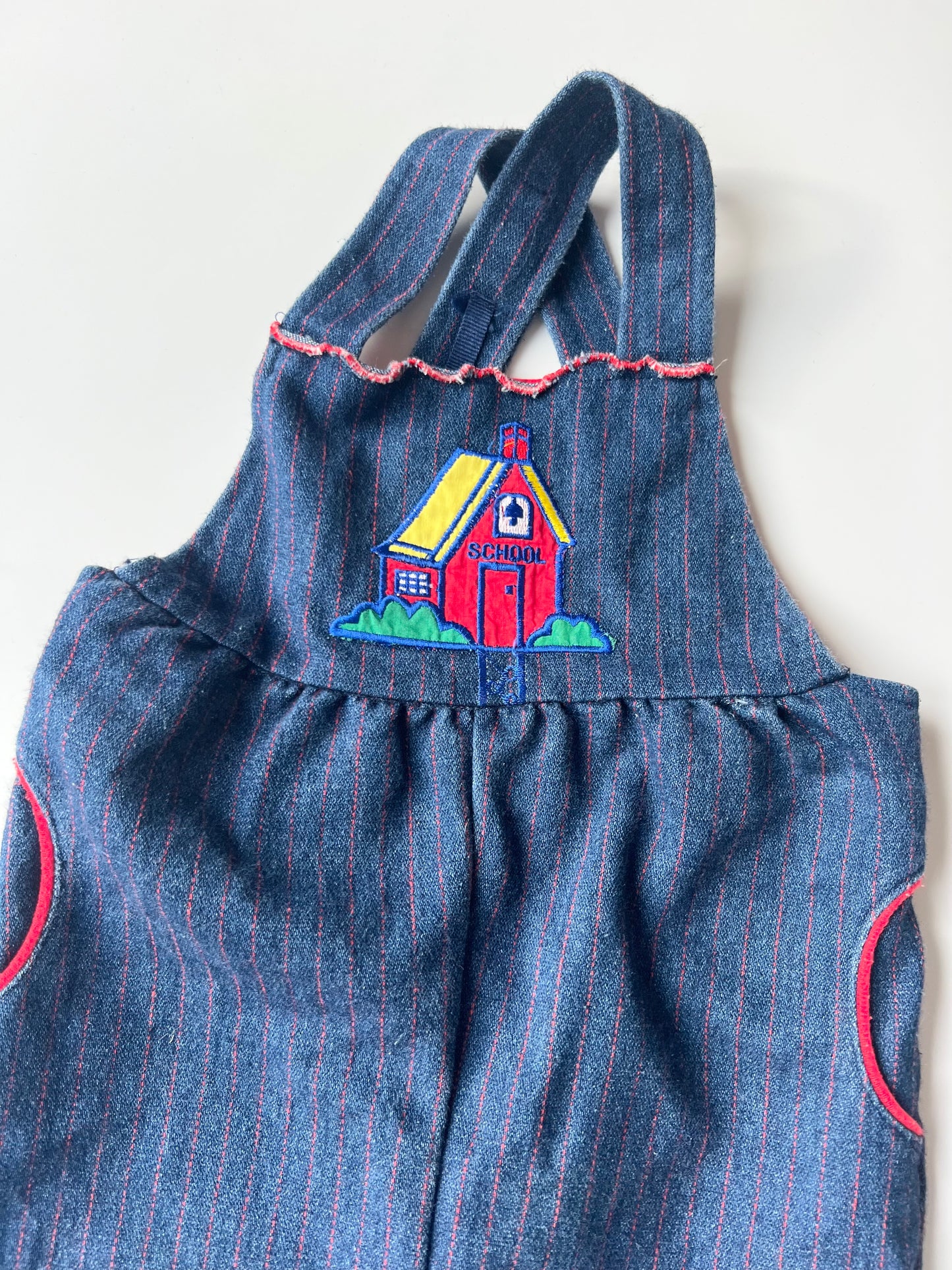 Vintage School House Striped Dungarees 18-24 months
