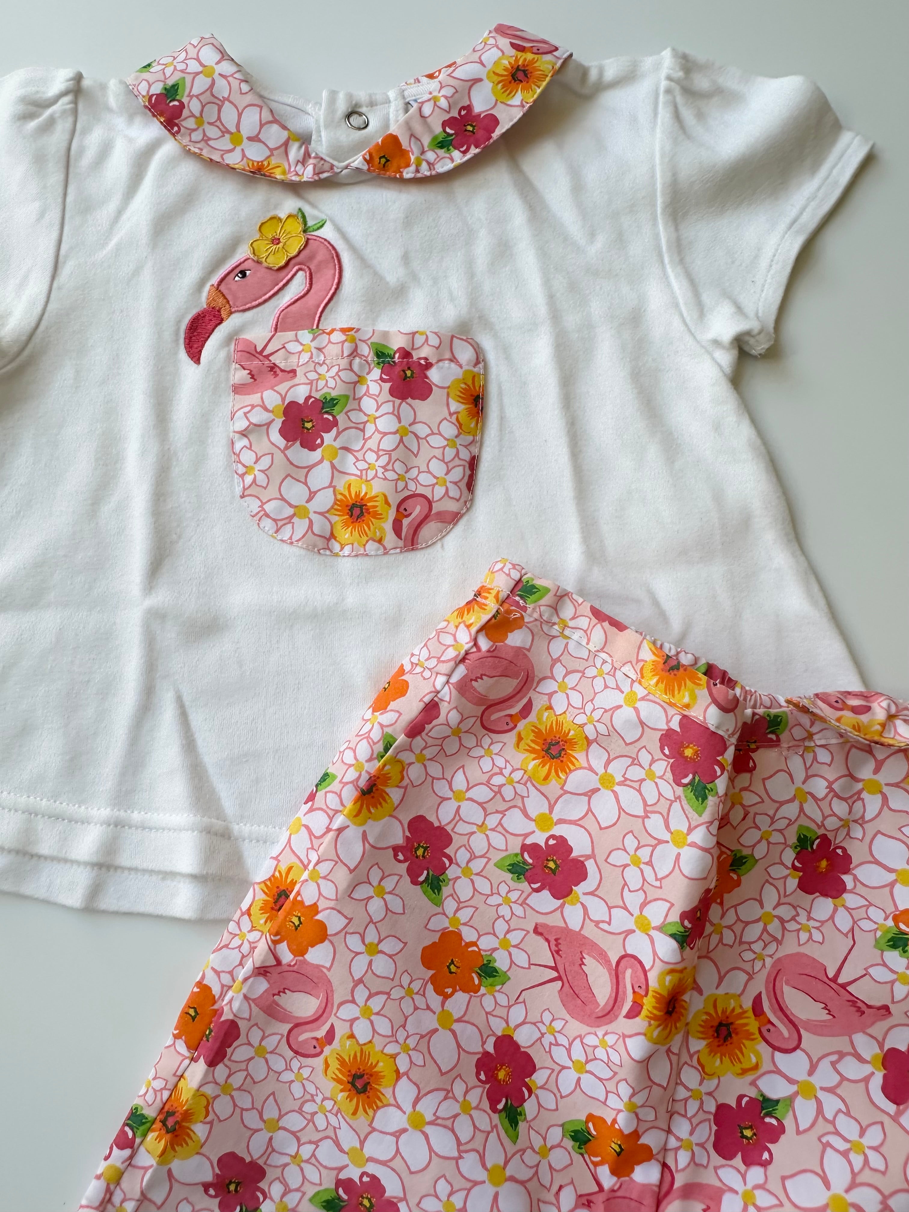 Flamingo Hawaiian Print Matching Set 💕 18-24 Months